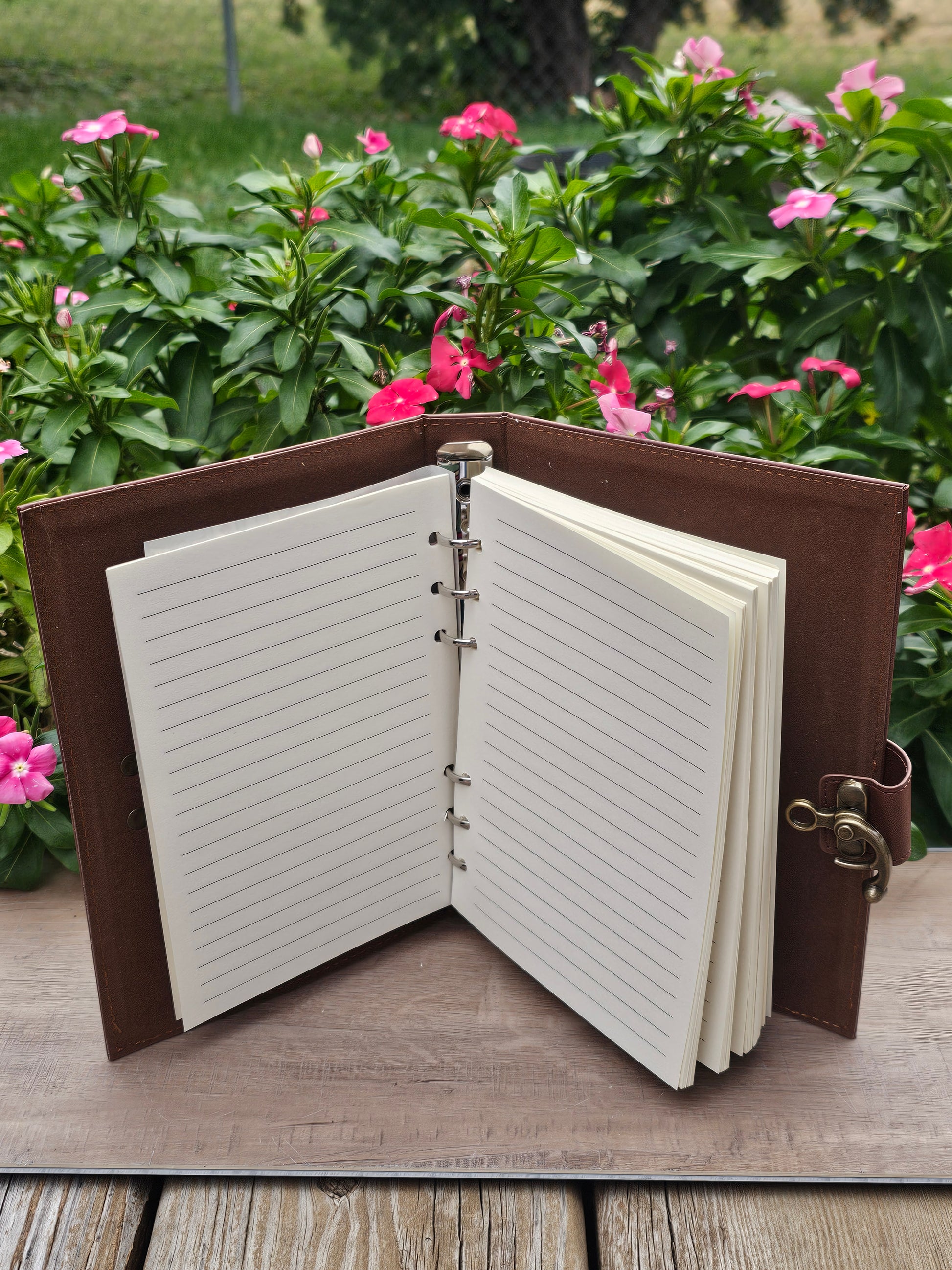 Turquoise Hamsa Hand Leather Notebook  Handcrafted Journal