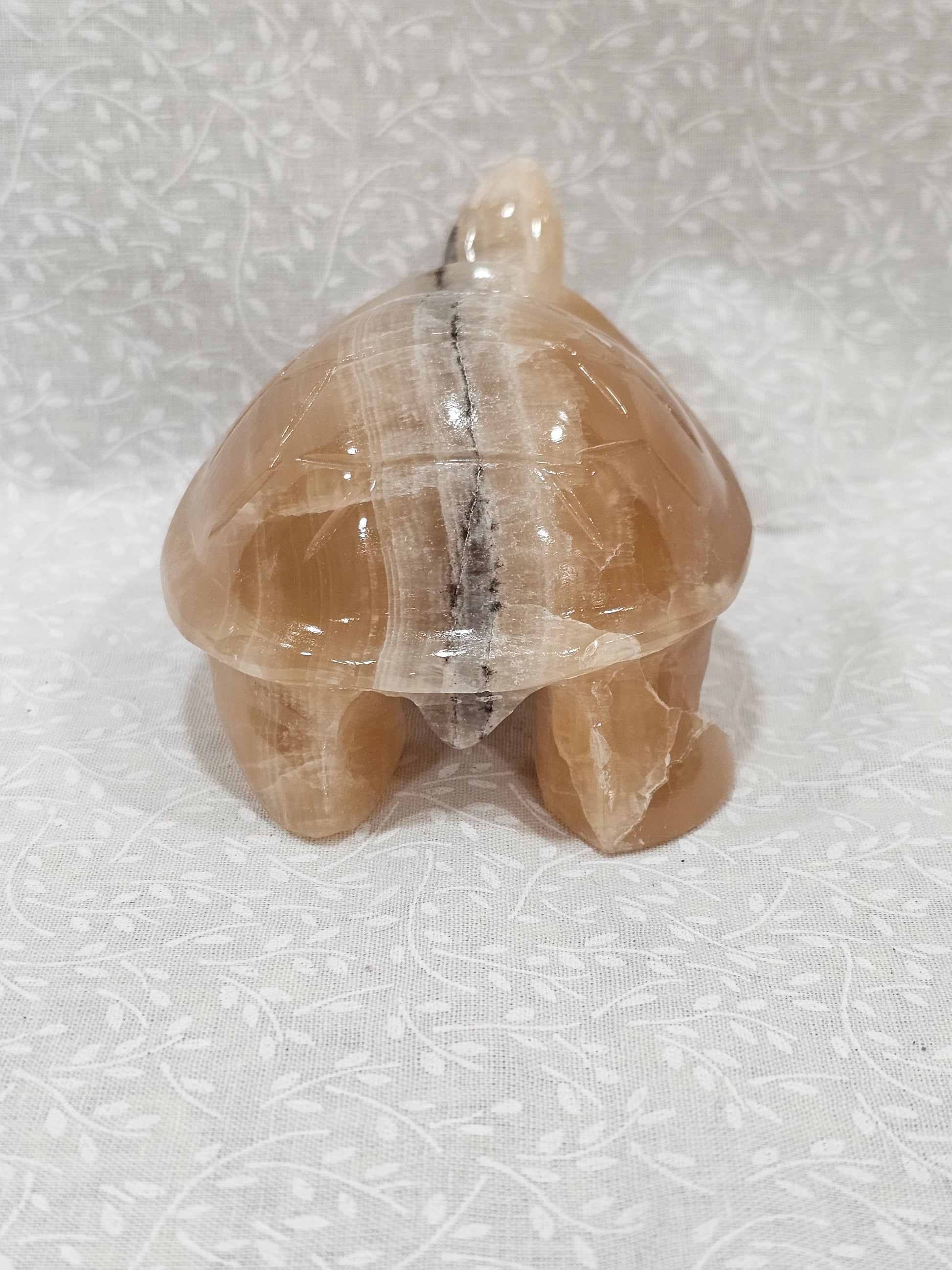 Honey Calcite Crystal Turtle 5 Inch