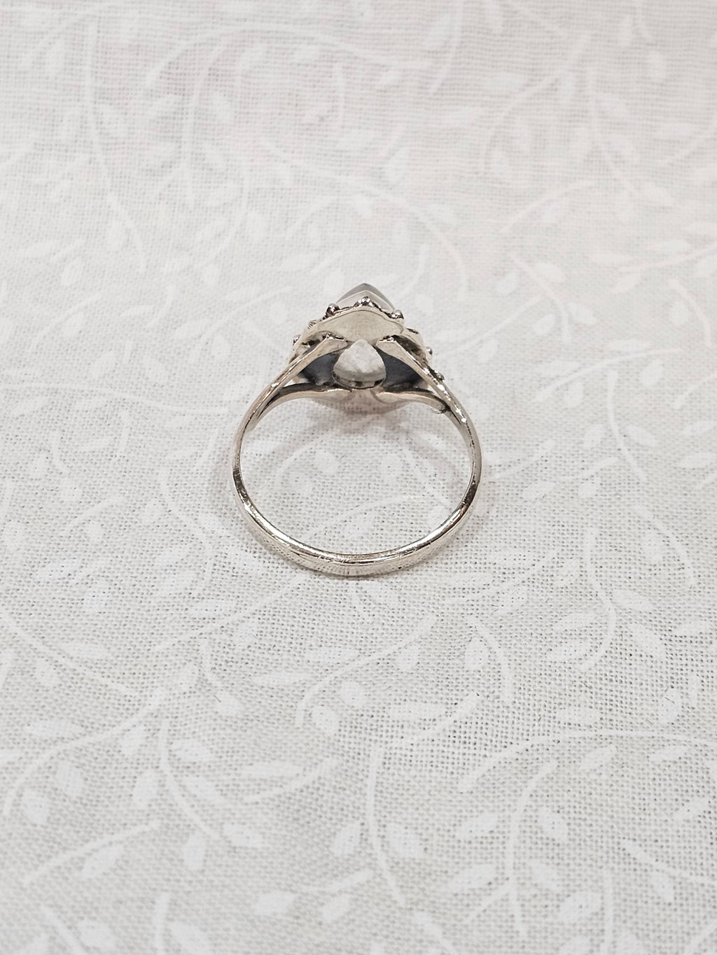 Sterling Silver Tear Drop Moonstone Ring - Size 8