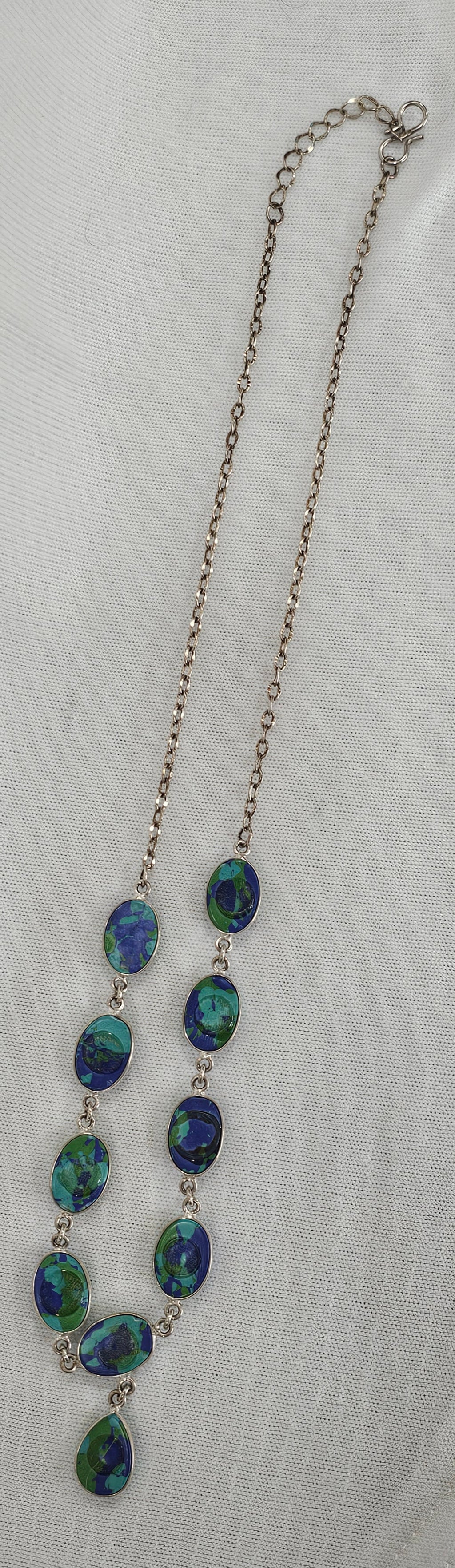 Peacock Dahlia Sterling Silver Necklace