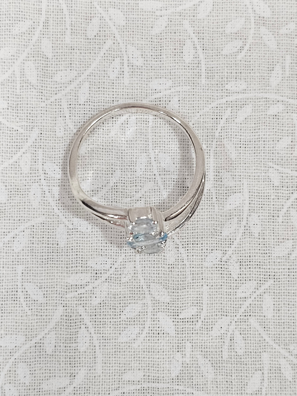 Sterling Silver Blue & White Topaz Ring - Size 8