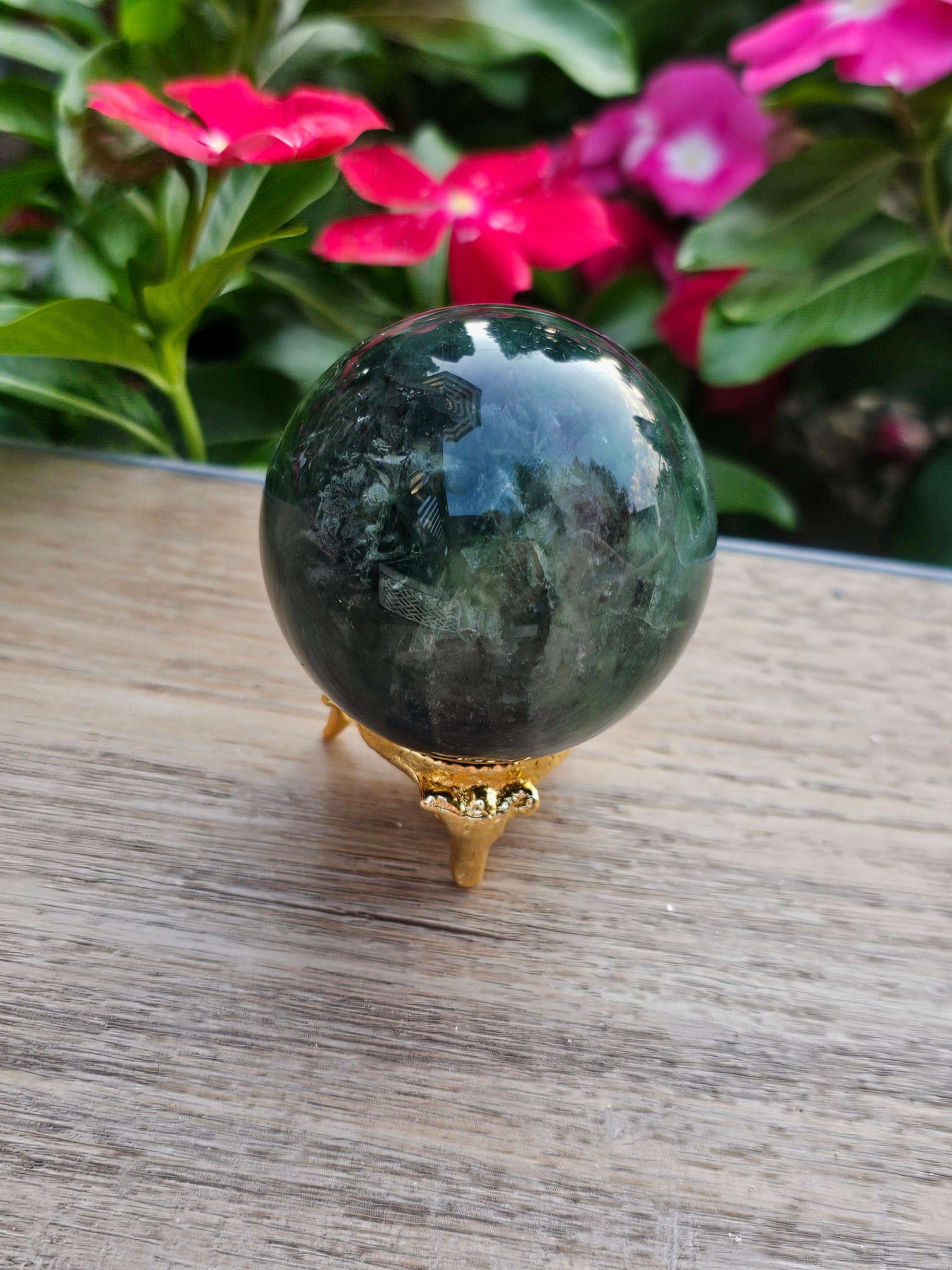 Rainbow Fluorite Crystal Sphere