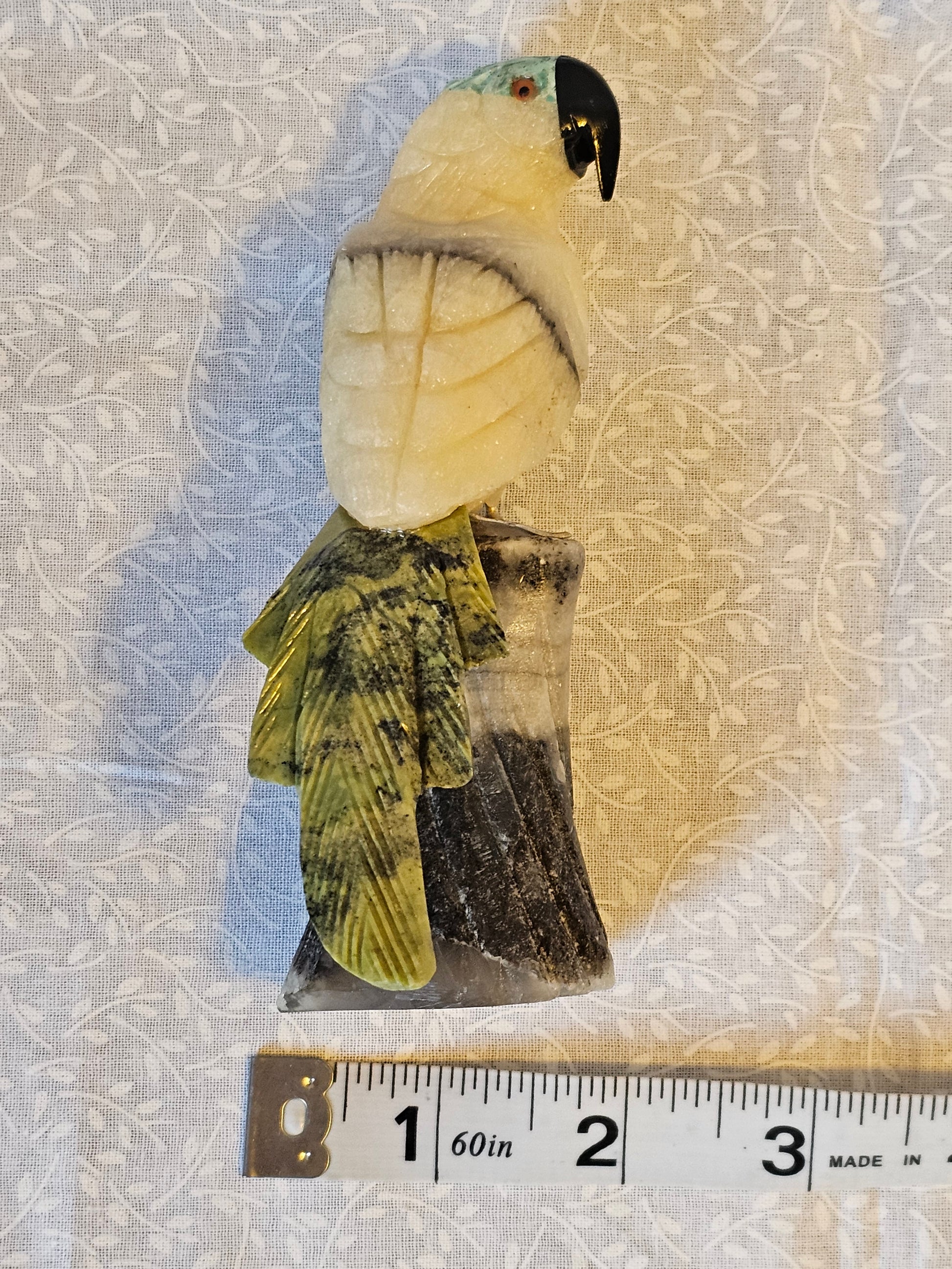 Serpentine Parrot Crystal - Natural Stone Figurine