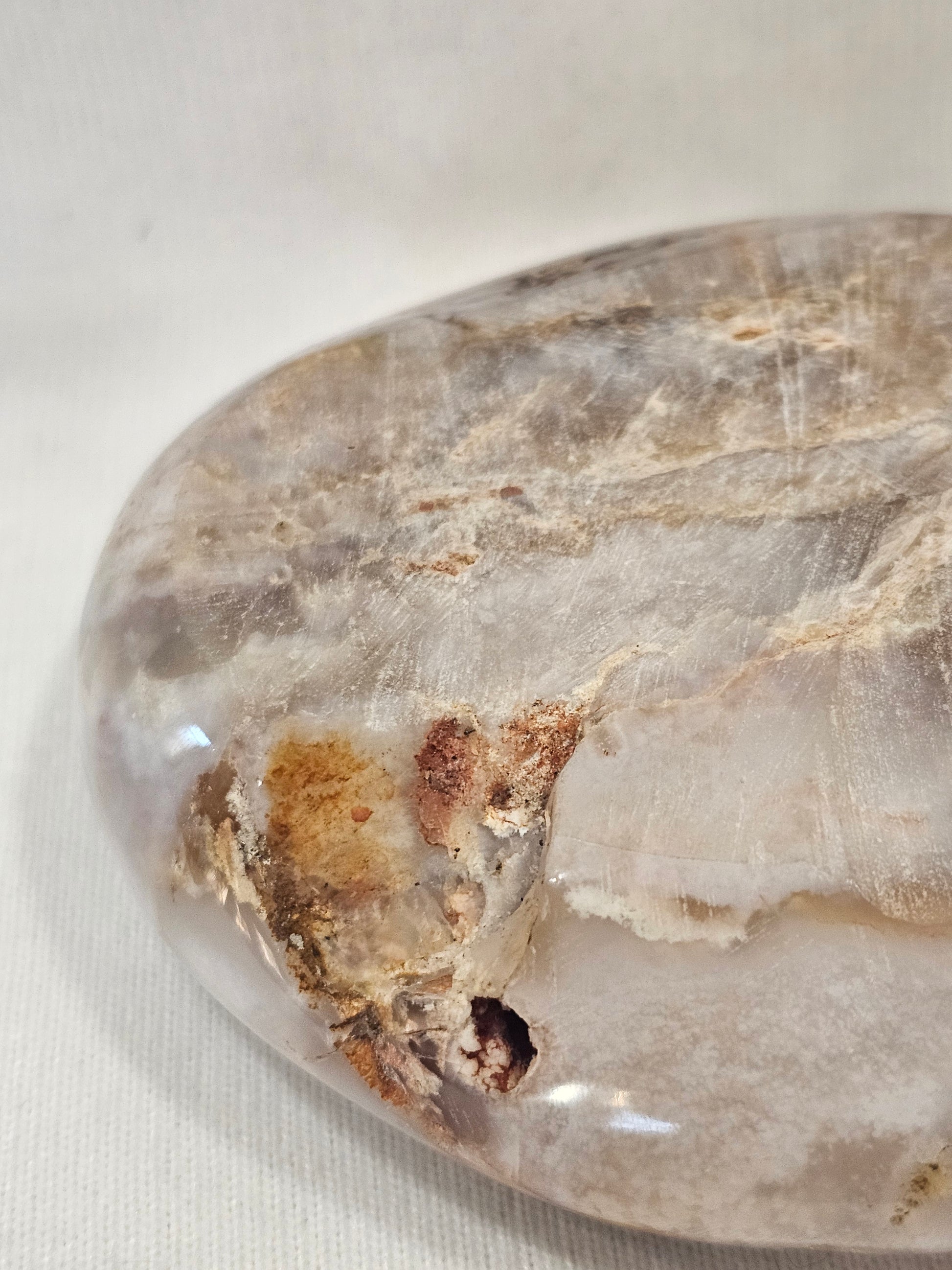 Flower Agate Crystal Bowl - 4" Natural Stone Dish