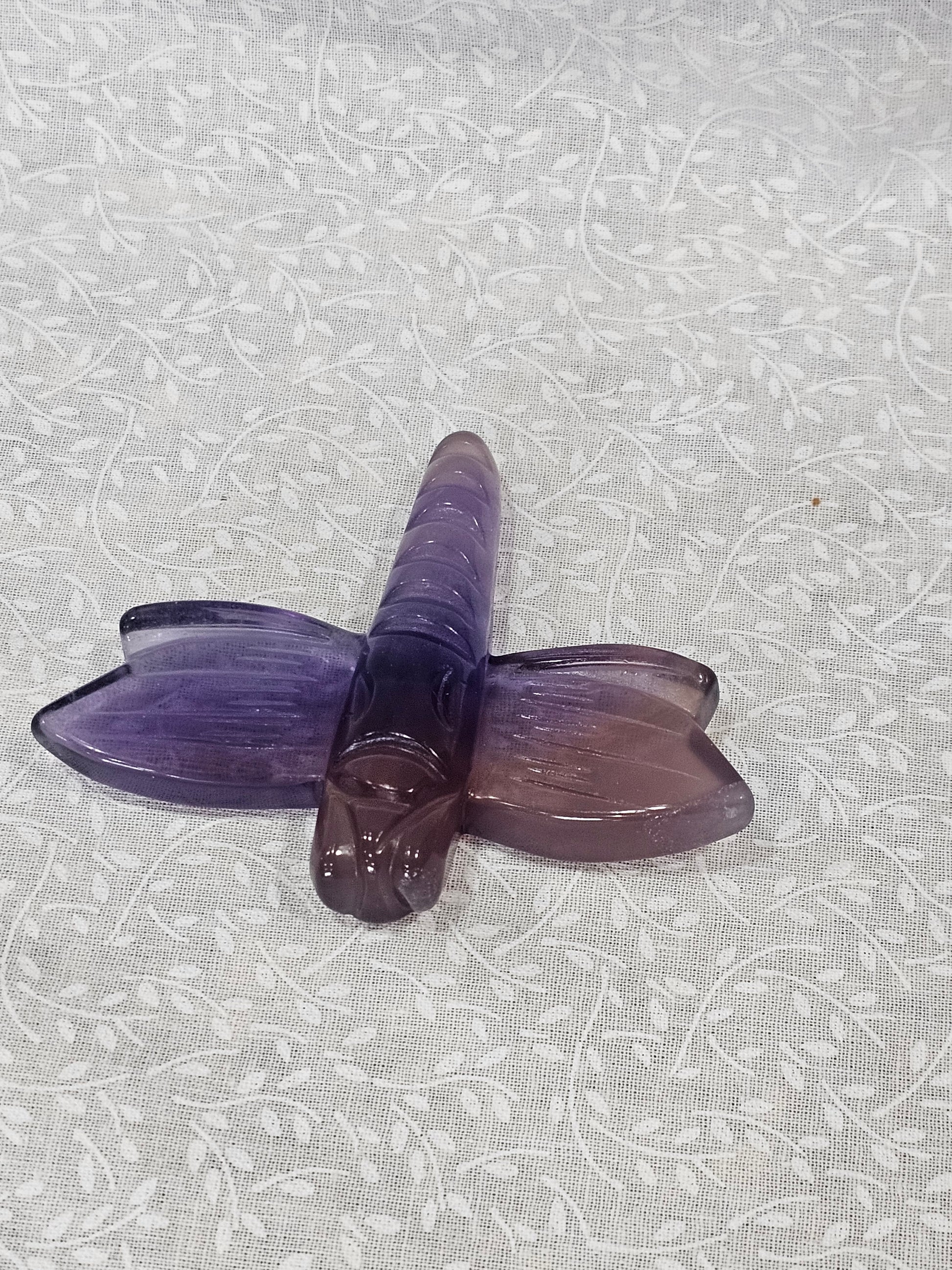Purple Fluorite Crystal Dragonfly