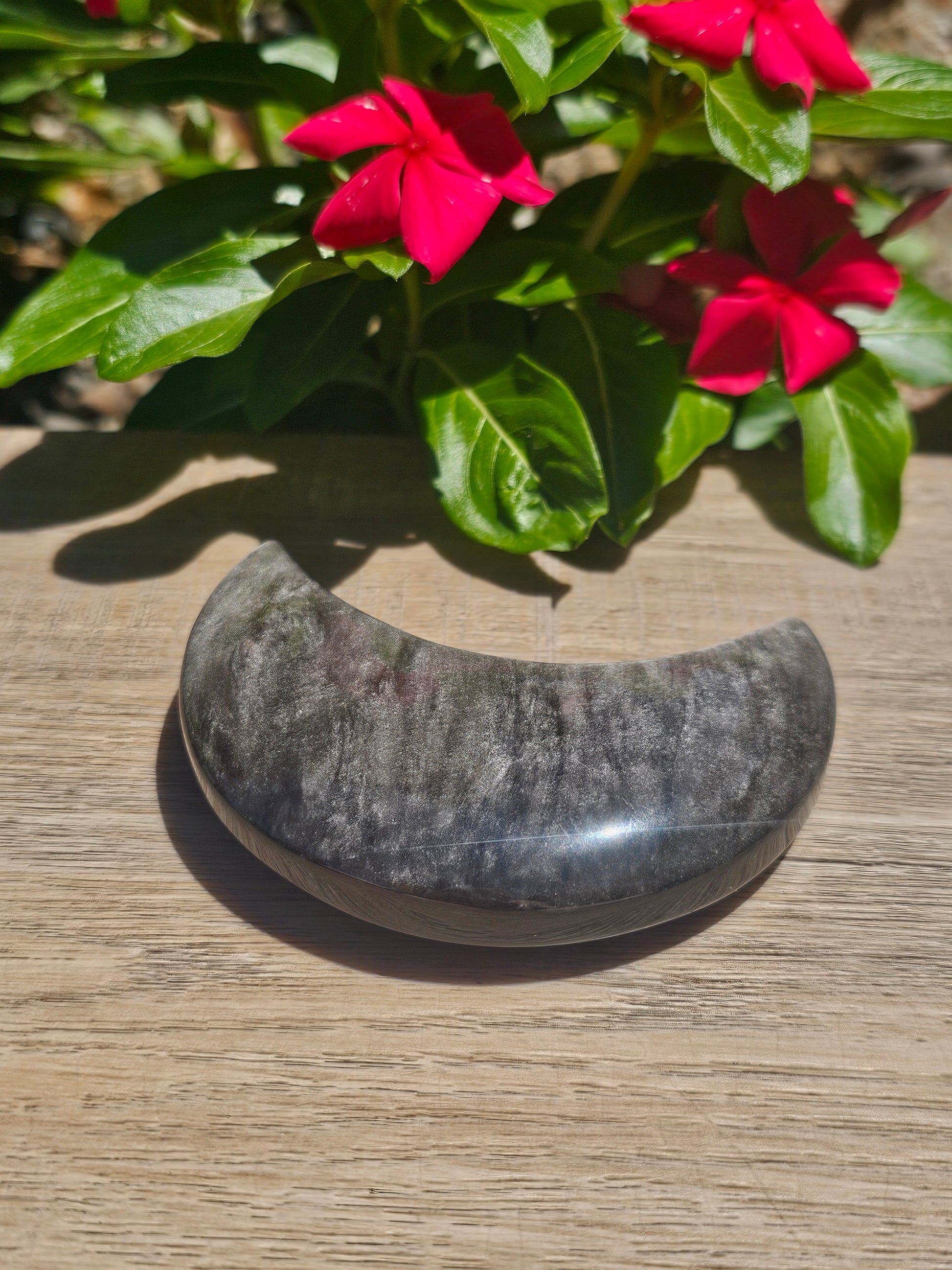 Labradorite Crescent Carved Crystal