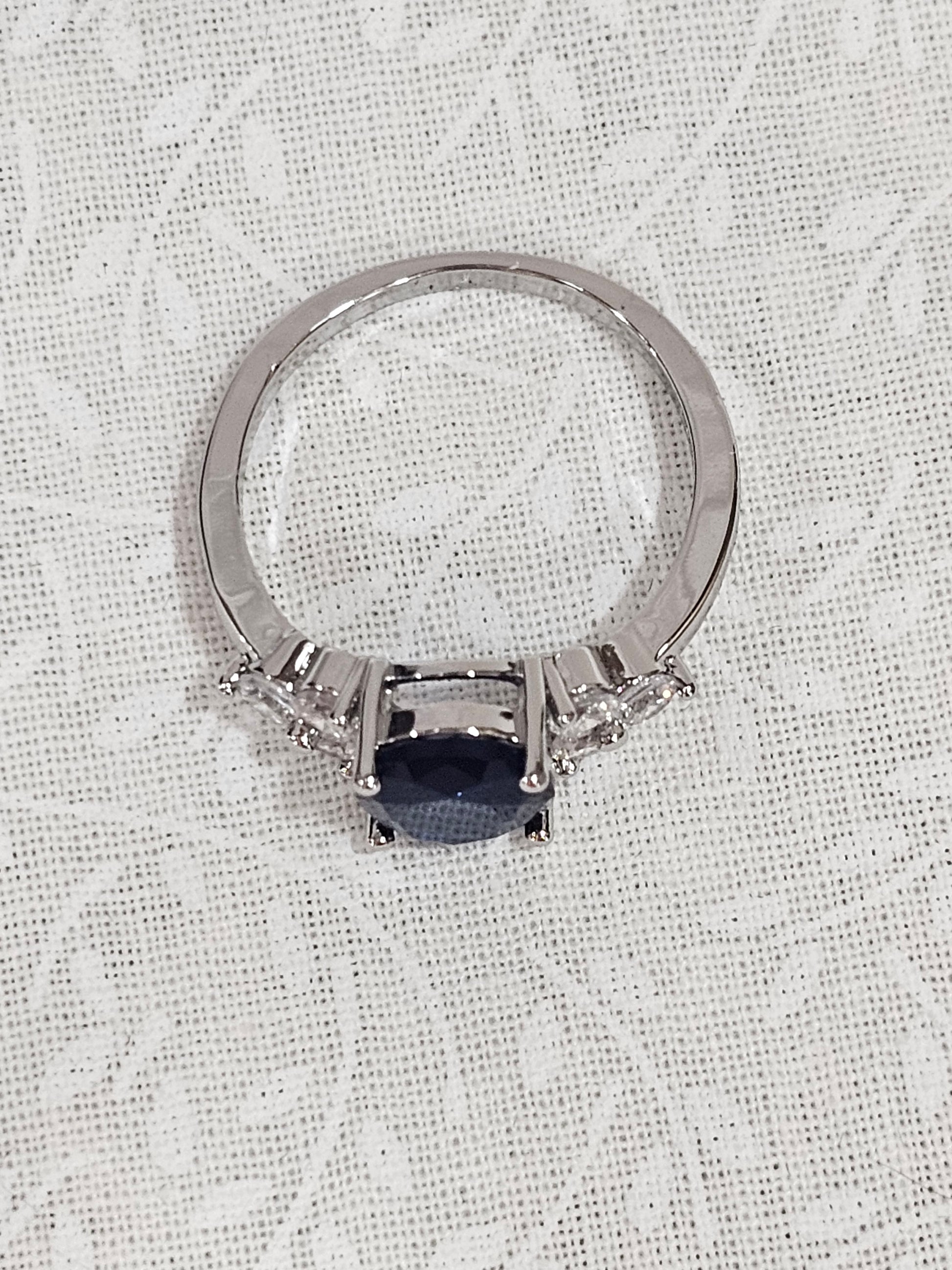 Sterling Silver Sapphire Gemstone Ring 8