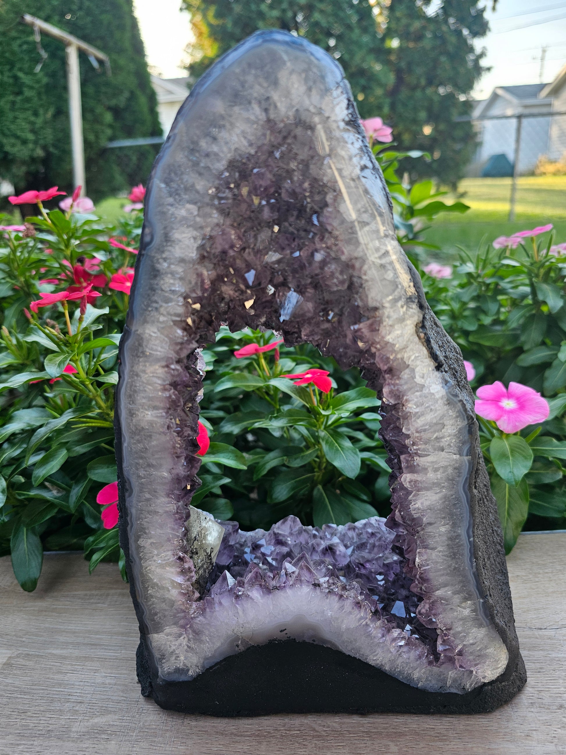 Amethyst Cathedral with Portal - 12.5" Tall Natural Crystal Geode