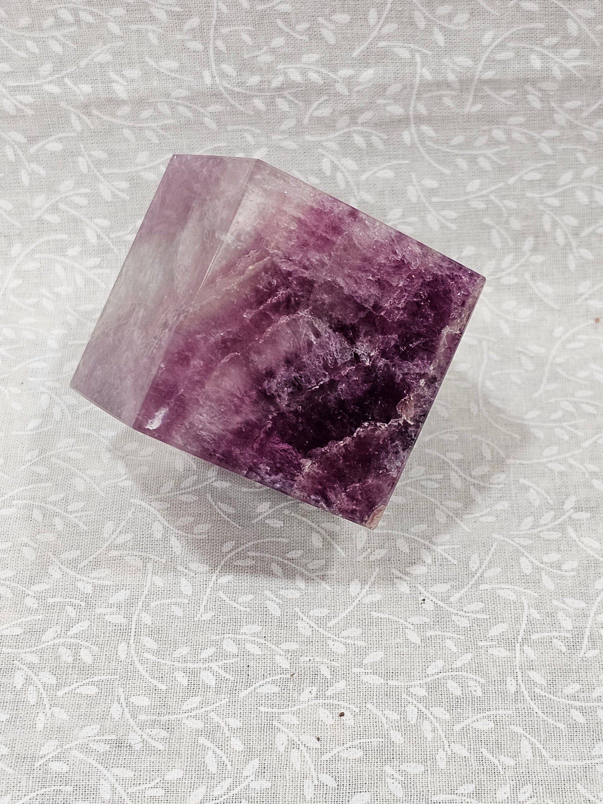 Purple Fluorite Crystal Cube 2 Inch