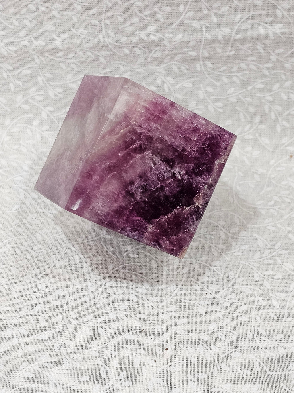 Purple Fluorite Crystal Cube