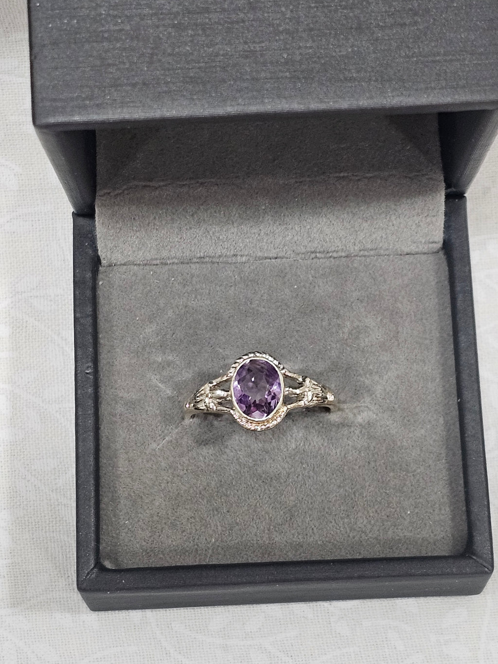 Sterling Silver Amethyst Gemstone Ring 8