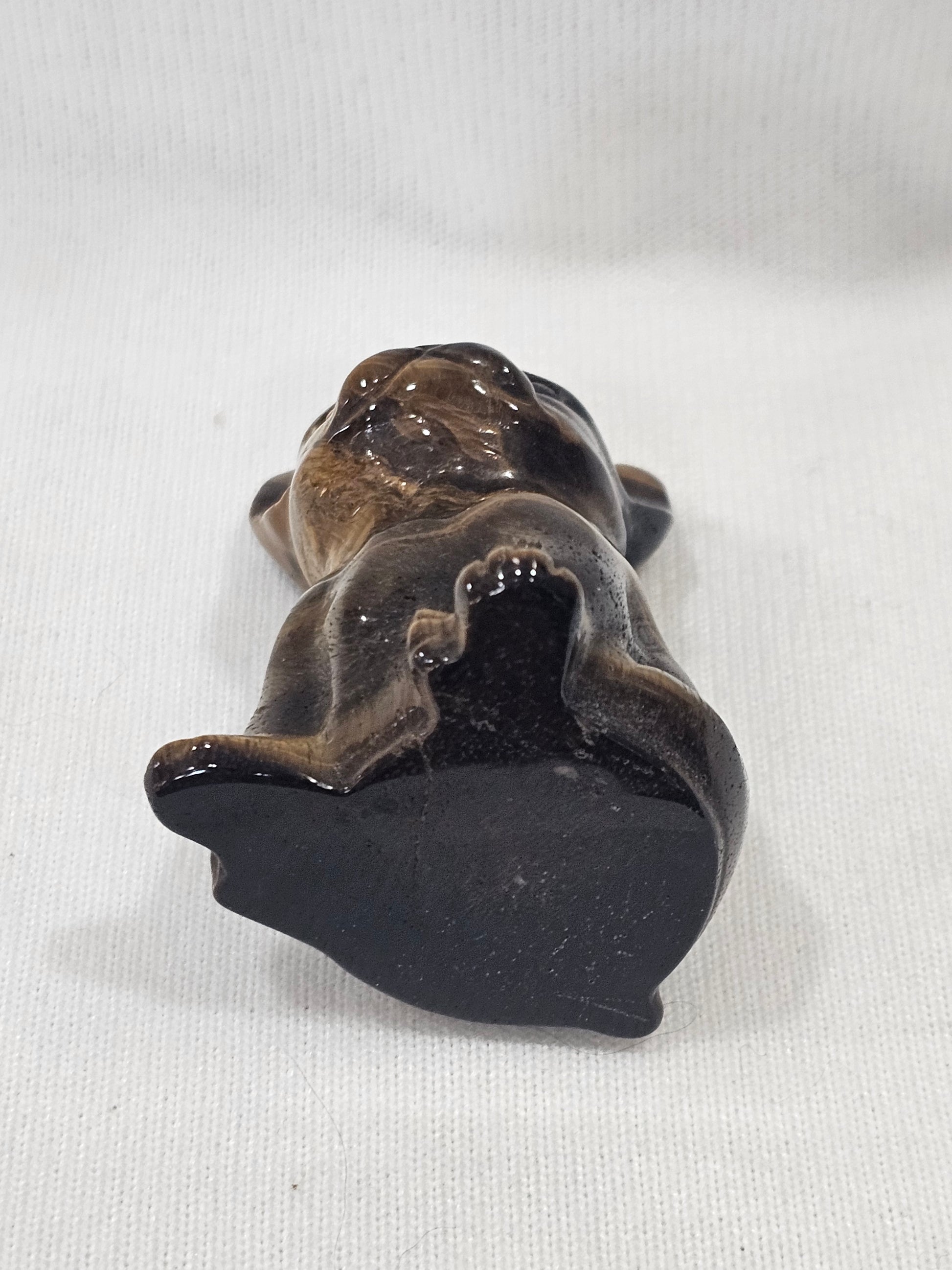 Tiger Eye Frenchie Dog Crystal Carving