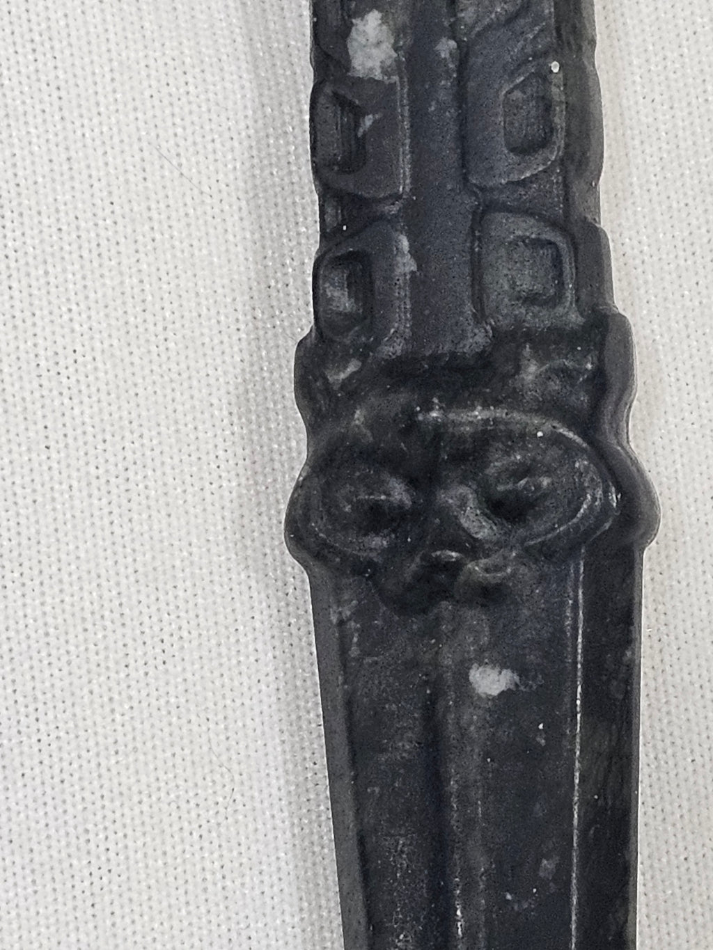 Black Obsidian Knife Dagger Fox Face Carving