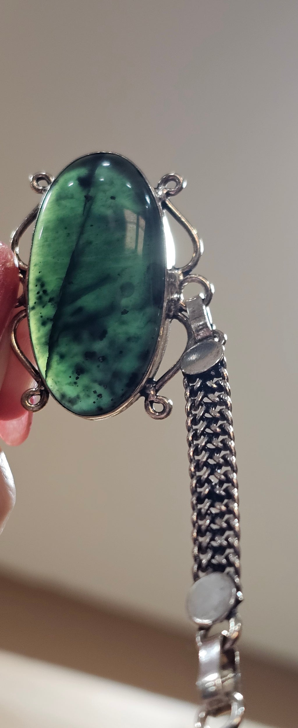Sterling Silver Jade Gemstone Bracelet