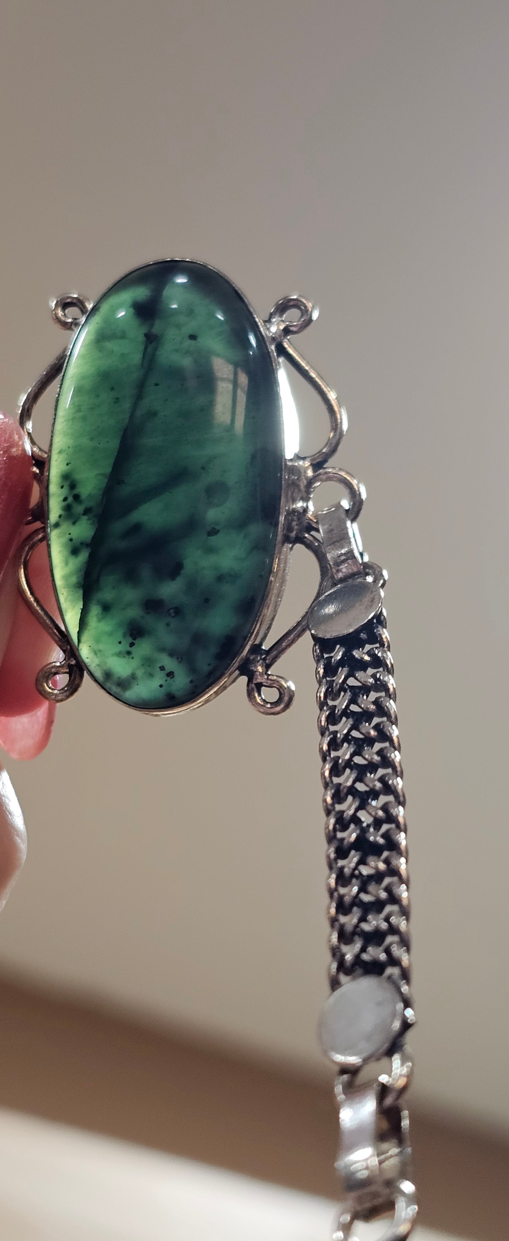 Sterling Silver Jade Gemstone Bracelet