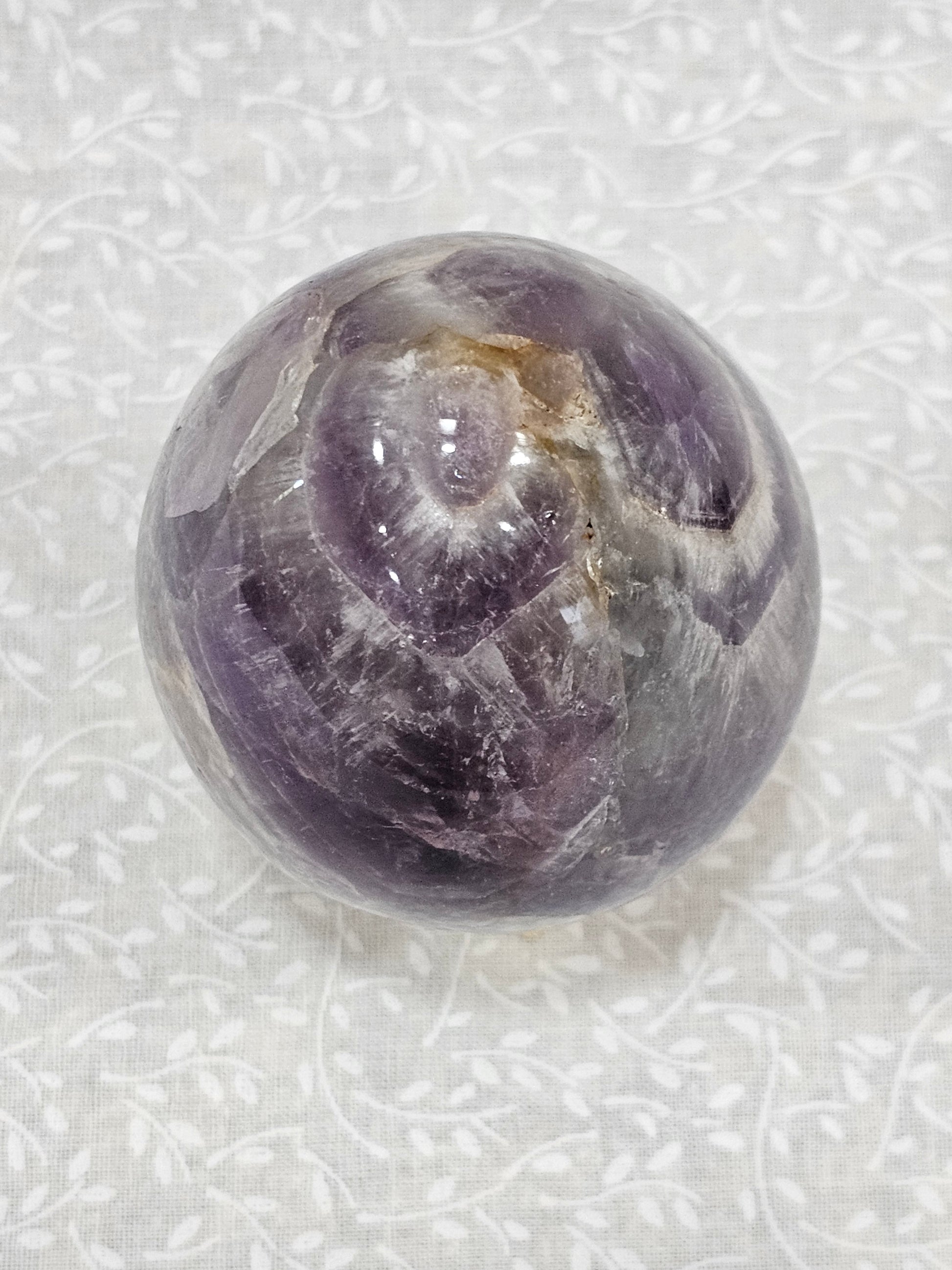 Chevron Amethyst Crystal Egg