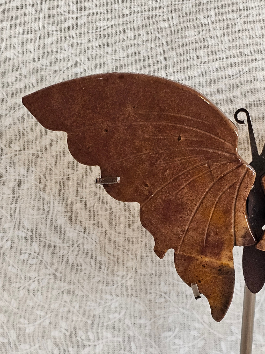 Jasper Crystal Butterfly Wings with Stand - 5 Inch Natural Stone Decor