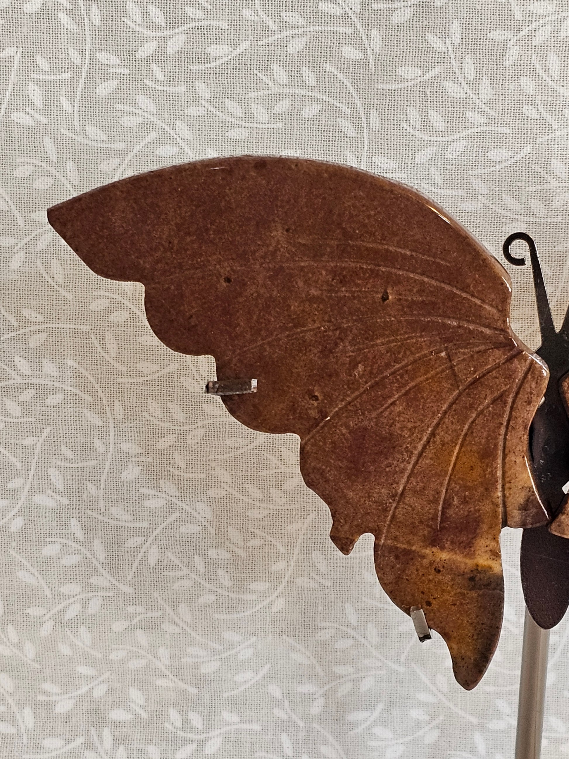 Jasper Crystal Butterfly Wings with Stand - 5 Inch Natural Stone Decor