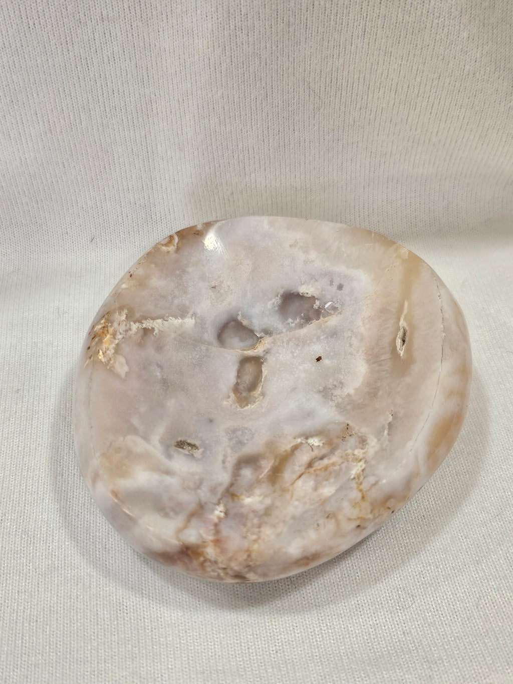 Flower Agate Crystal Bowl - 4" Natural Stone Dish