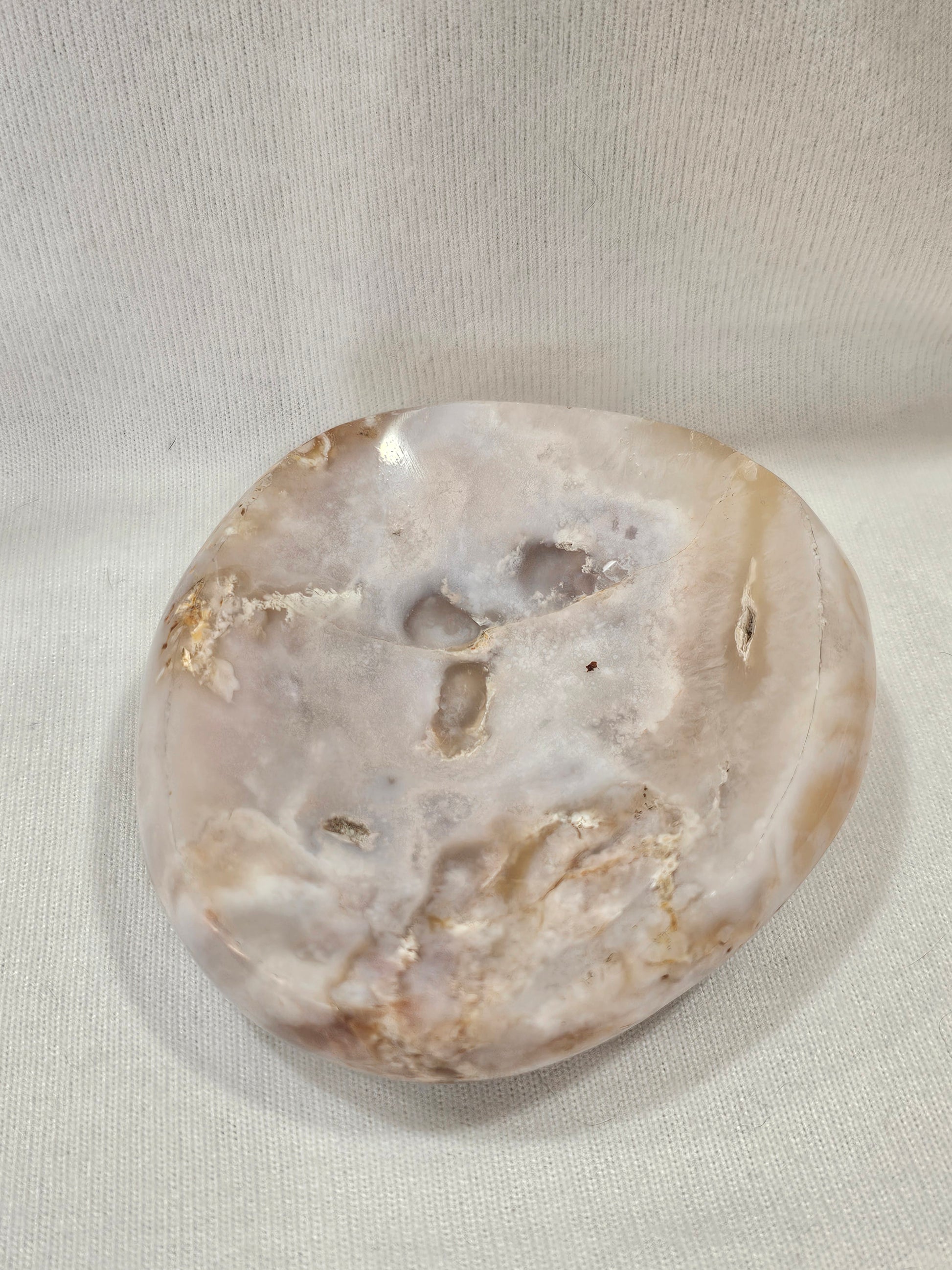 Flower Agate Crystal Bowl - 4" Natural Stone Dish