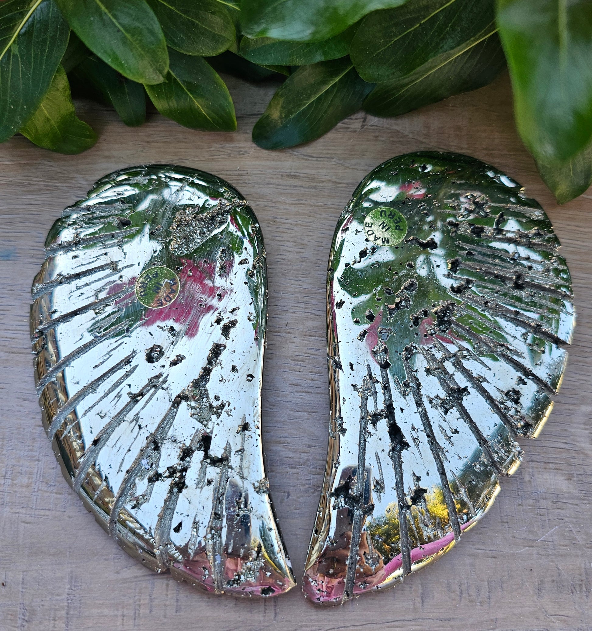 Pyrite Angel Wings 6 Inch - Natural Fool's Gold Crystal Wings Carving