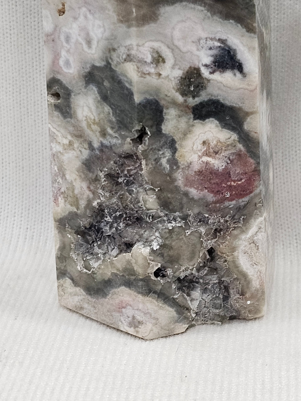Moss Agate Crystal Tower - Natural Green Stone Point