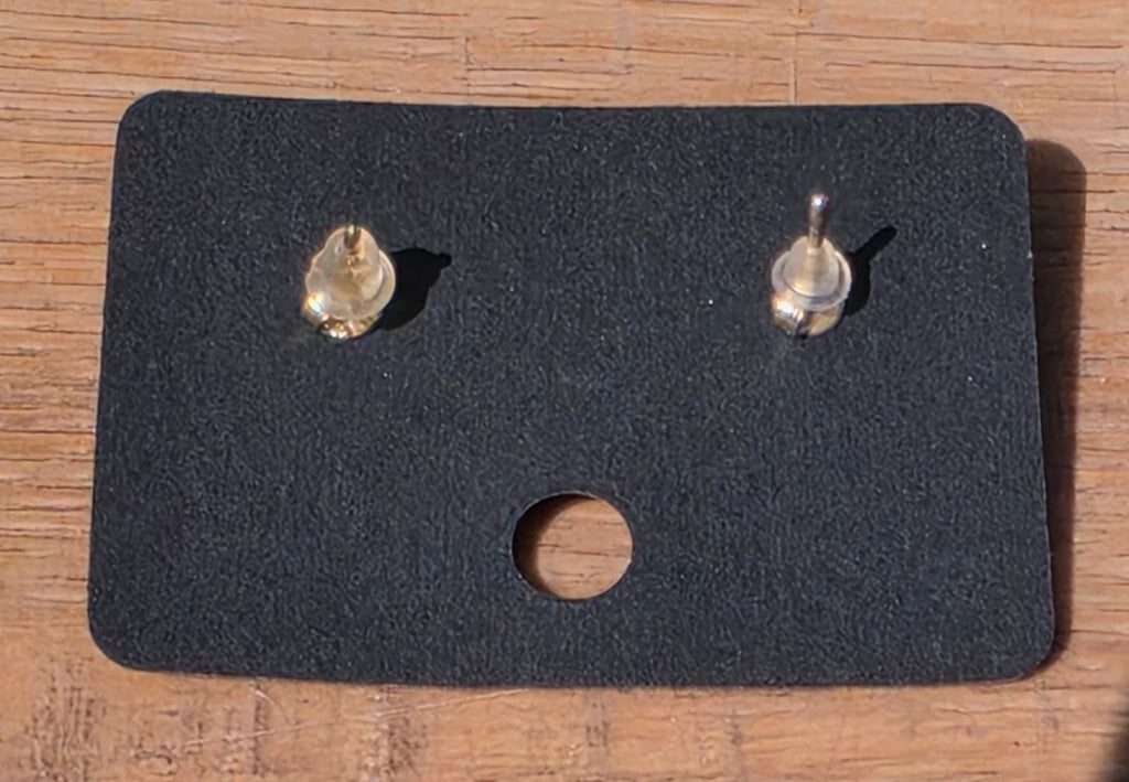 Sterling Silver White Buffalo Turquoise Earrings – Post Back with Butterfly & Silicone Backs