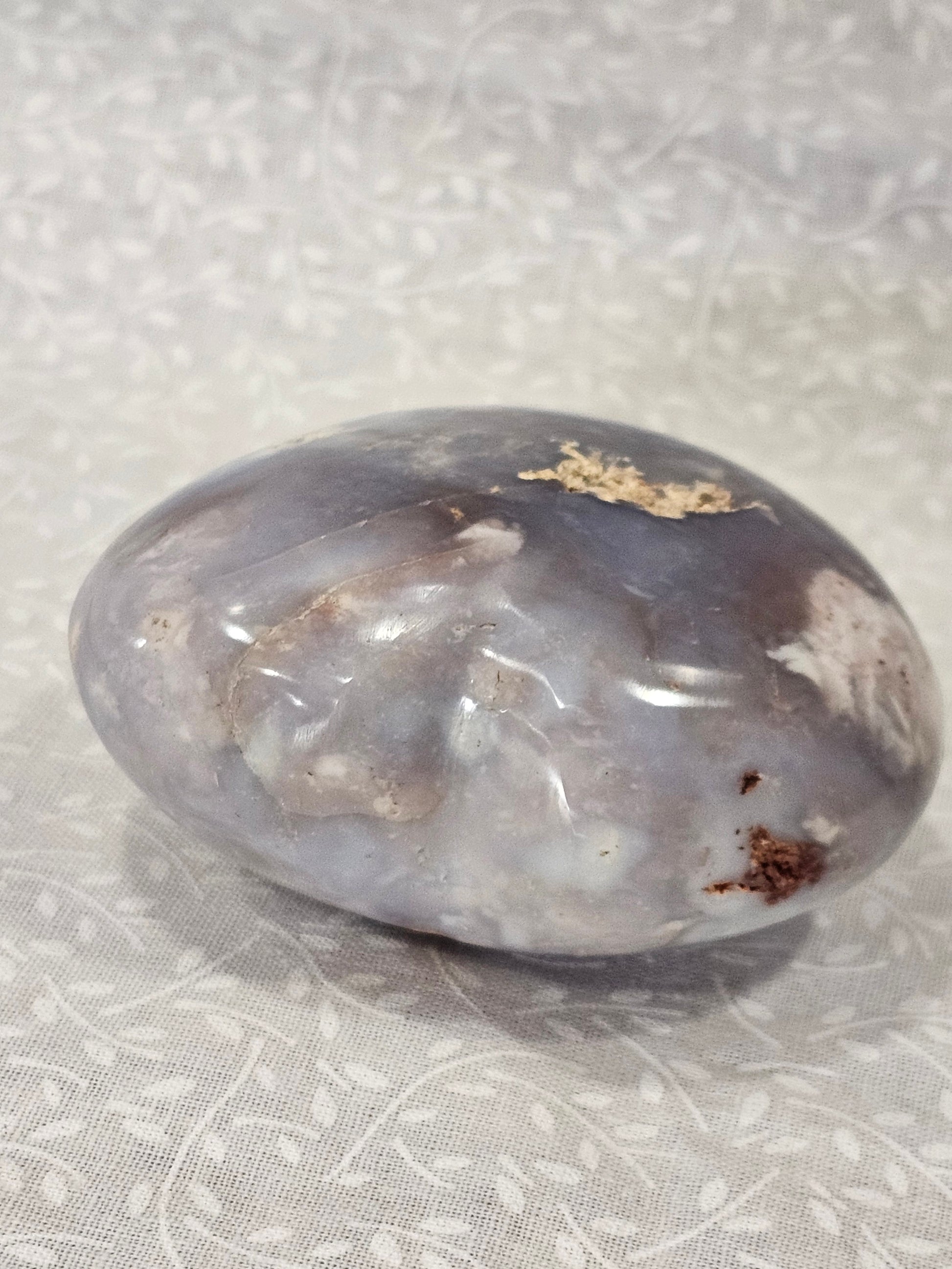 Flower Agate Crystal Heart