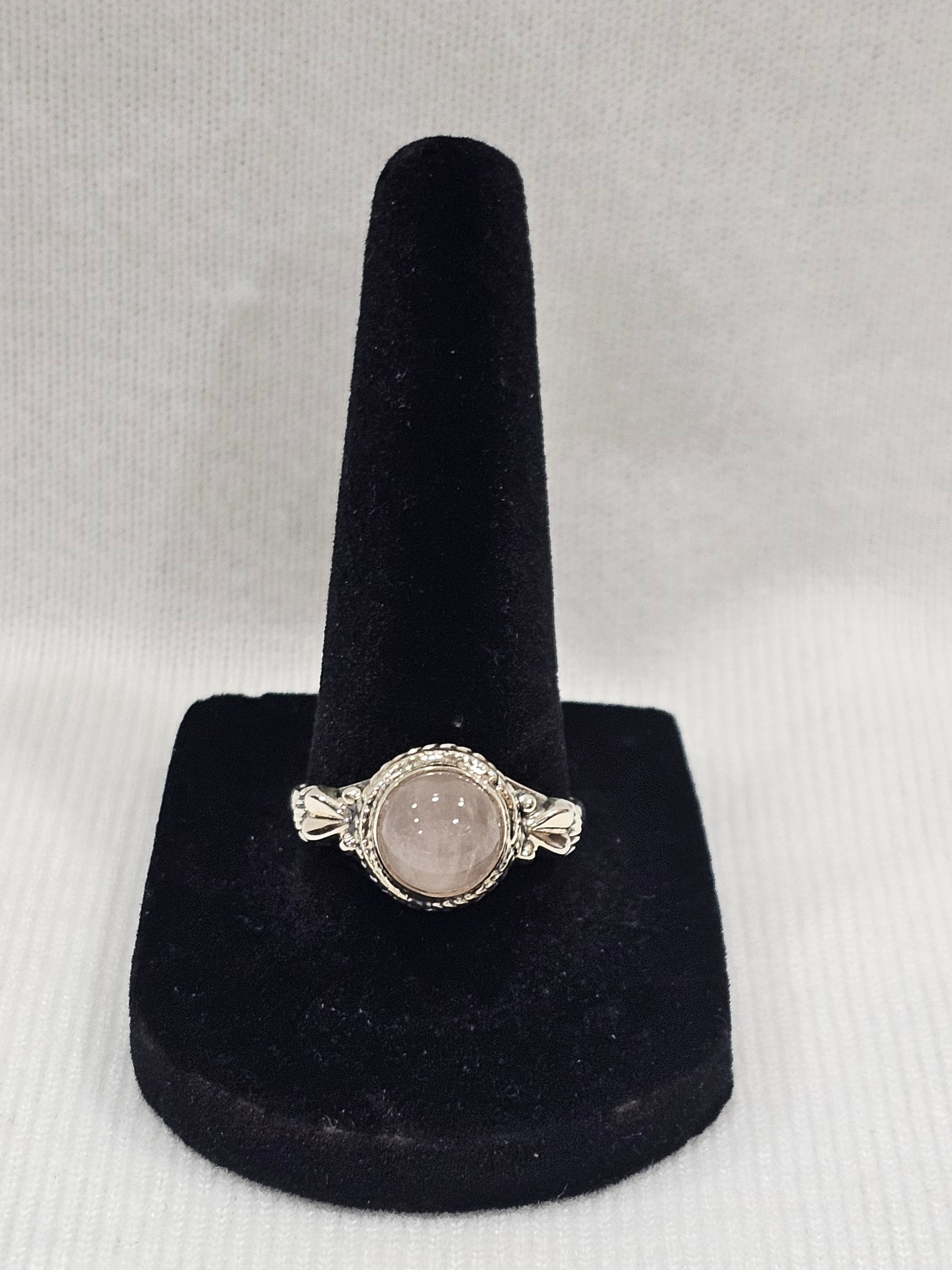 Sterling Silver Pink Quartz Gemstone Ring 9