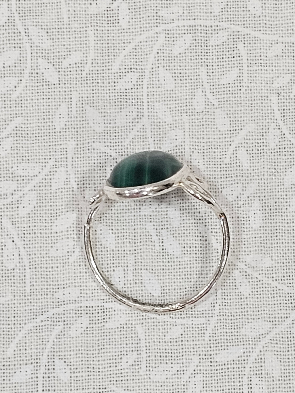 Sterling Silver Malachite Ring - Size 7