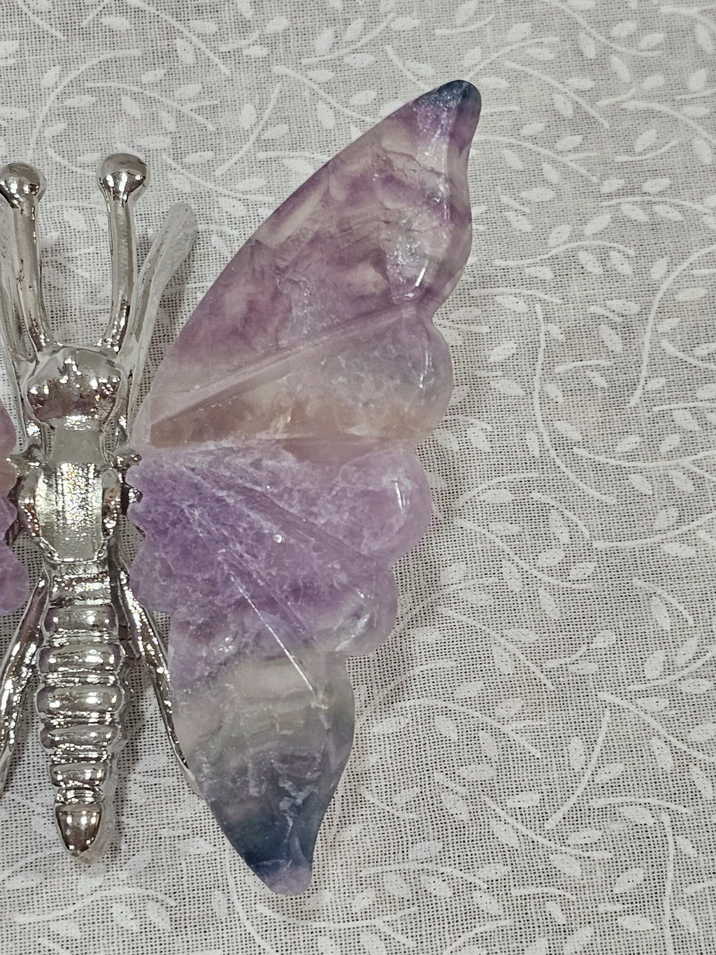 Rainbow Fluorite Crystal Butterfly 4 Inch