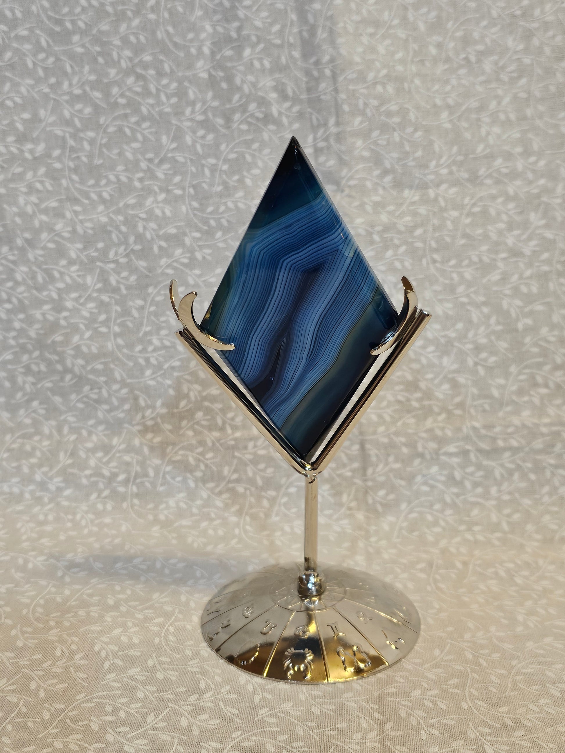 Blue Banded Agate Crystal Octahedron