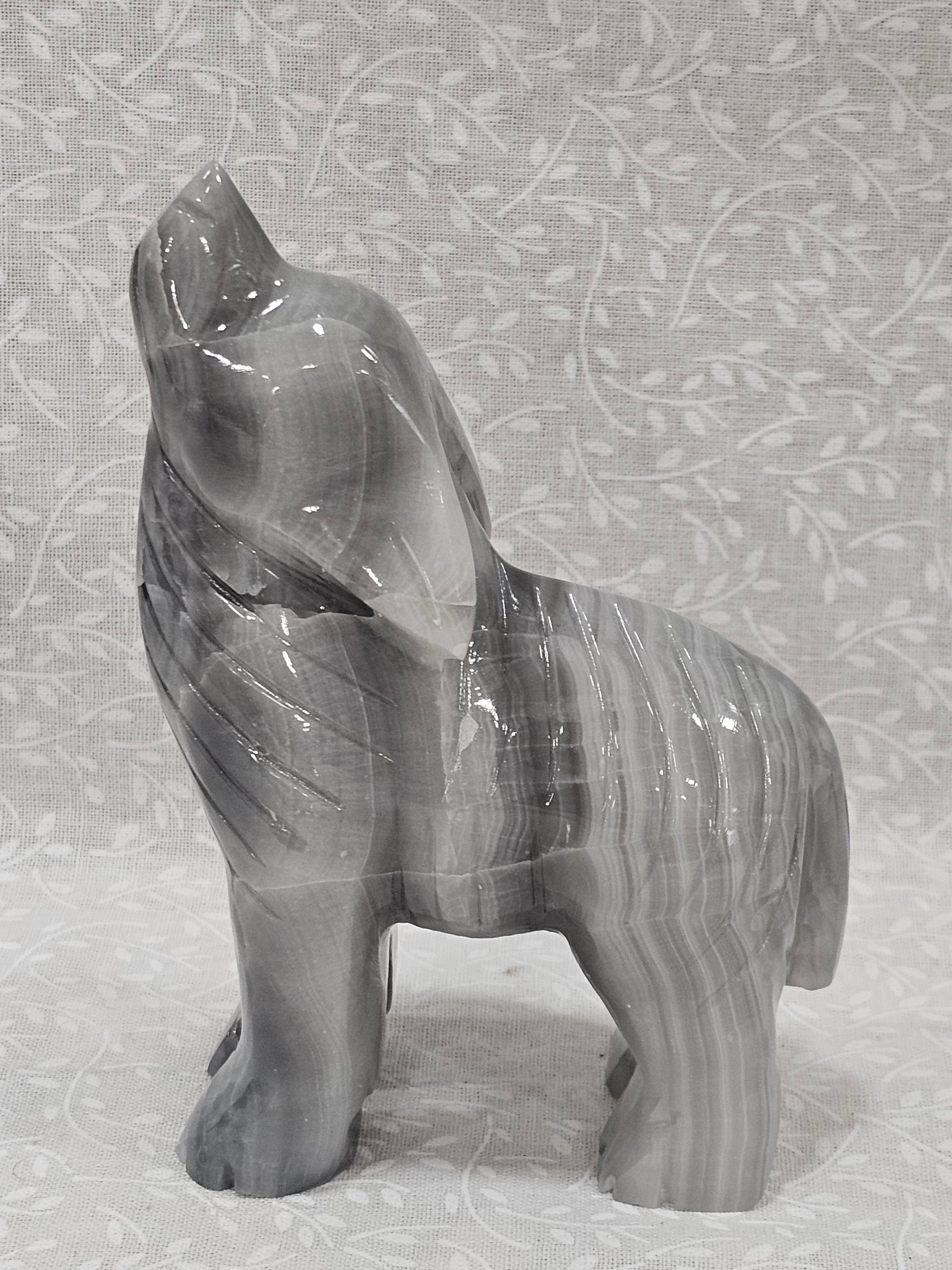 Banded Agate Crystal Wolf