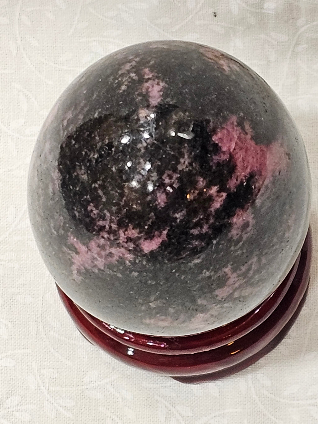 Rhodonite Crystal Egg - Natural Stone