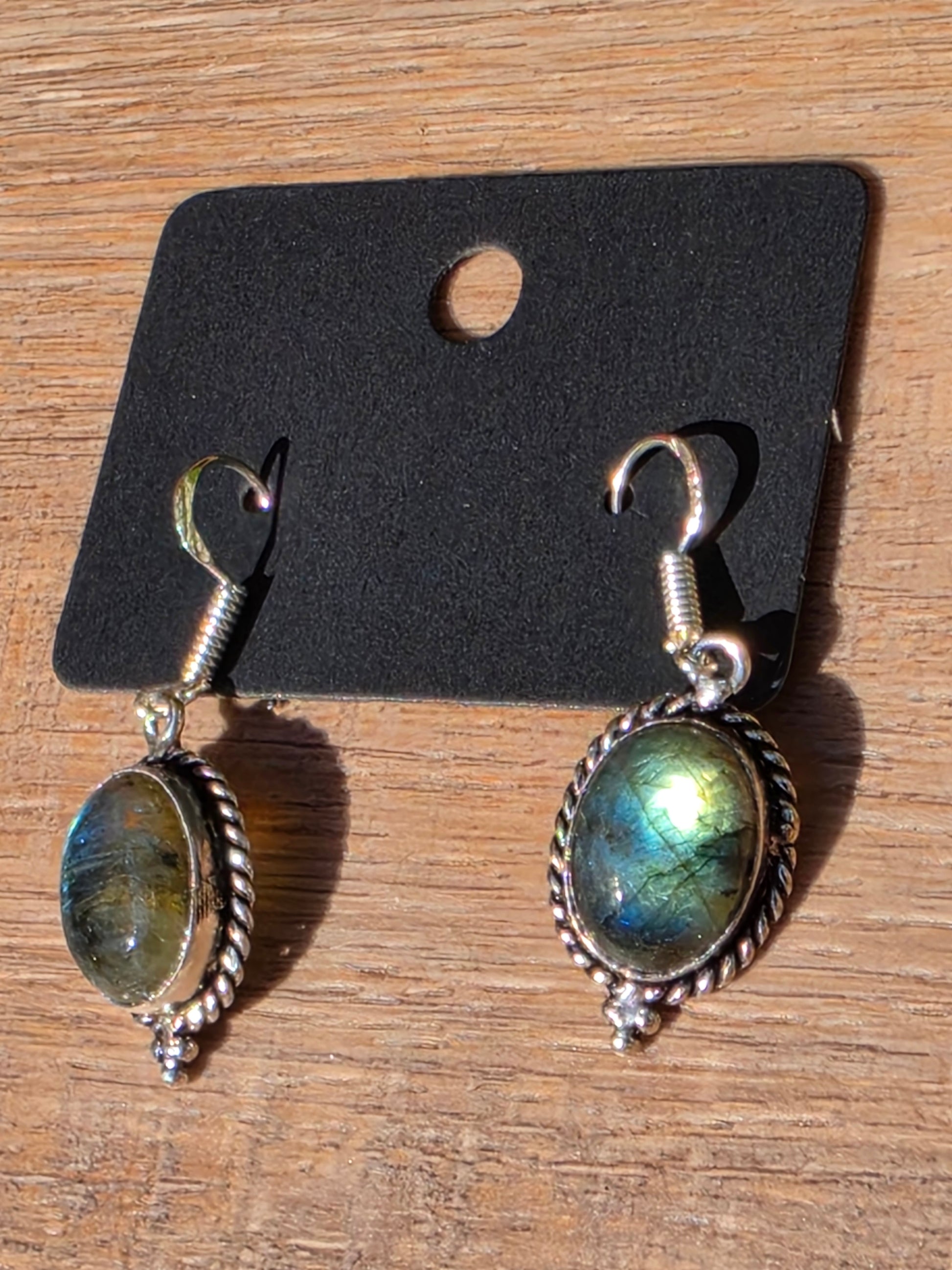 Labradorite Dangling Sterling Silver Earrings