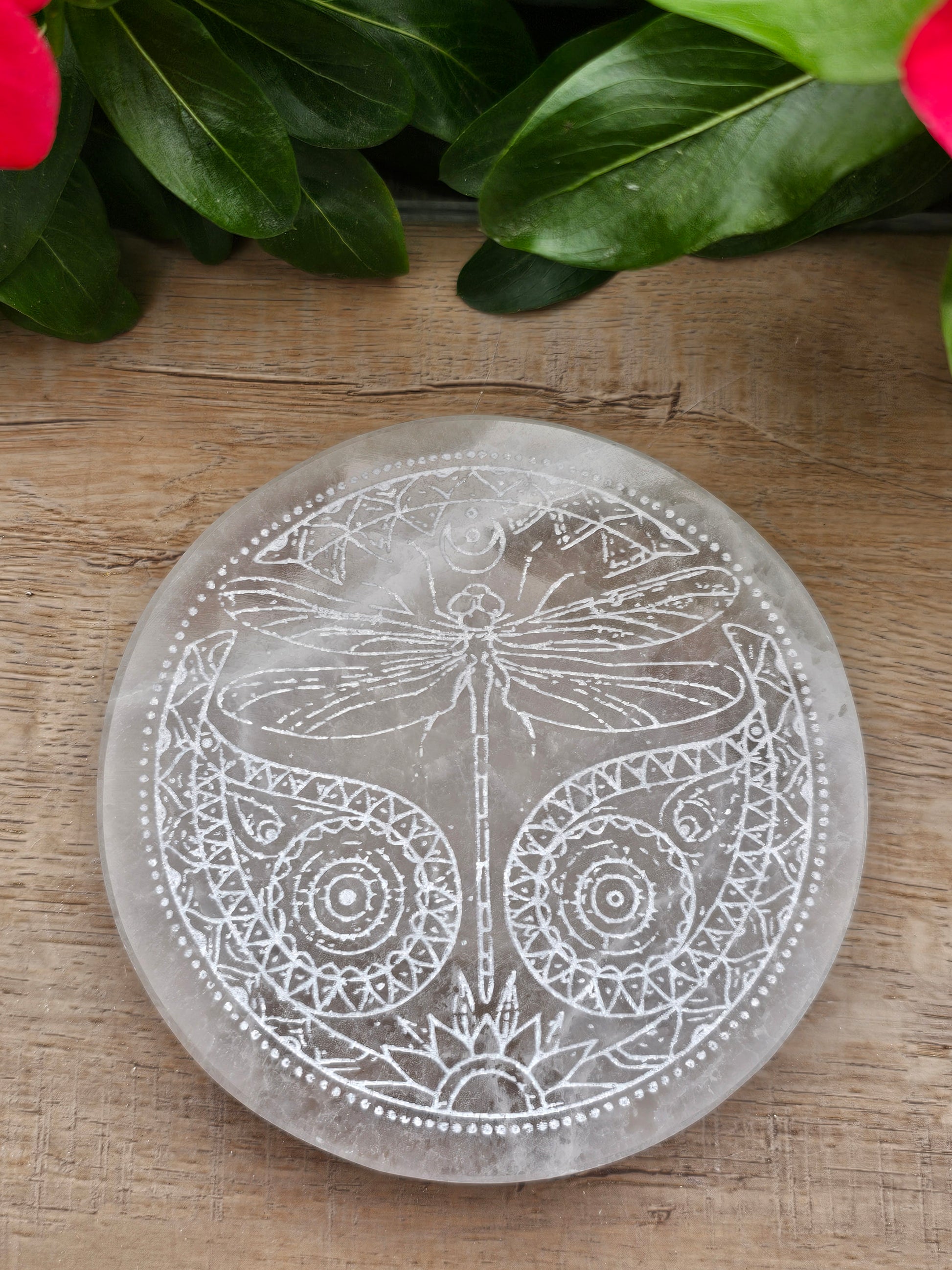 Selenite Charging Disc 4" - Crystal Cleansing Plate for Jewelry & Stones