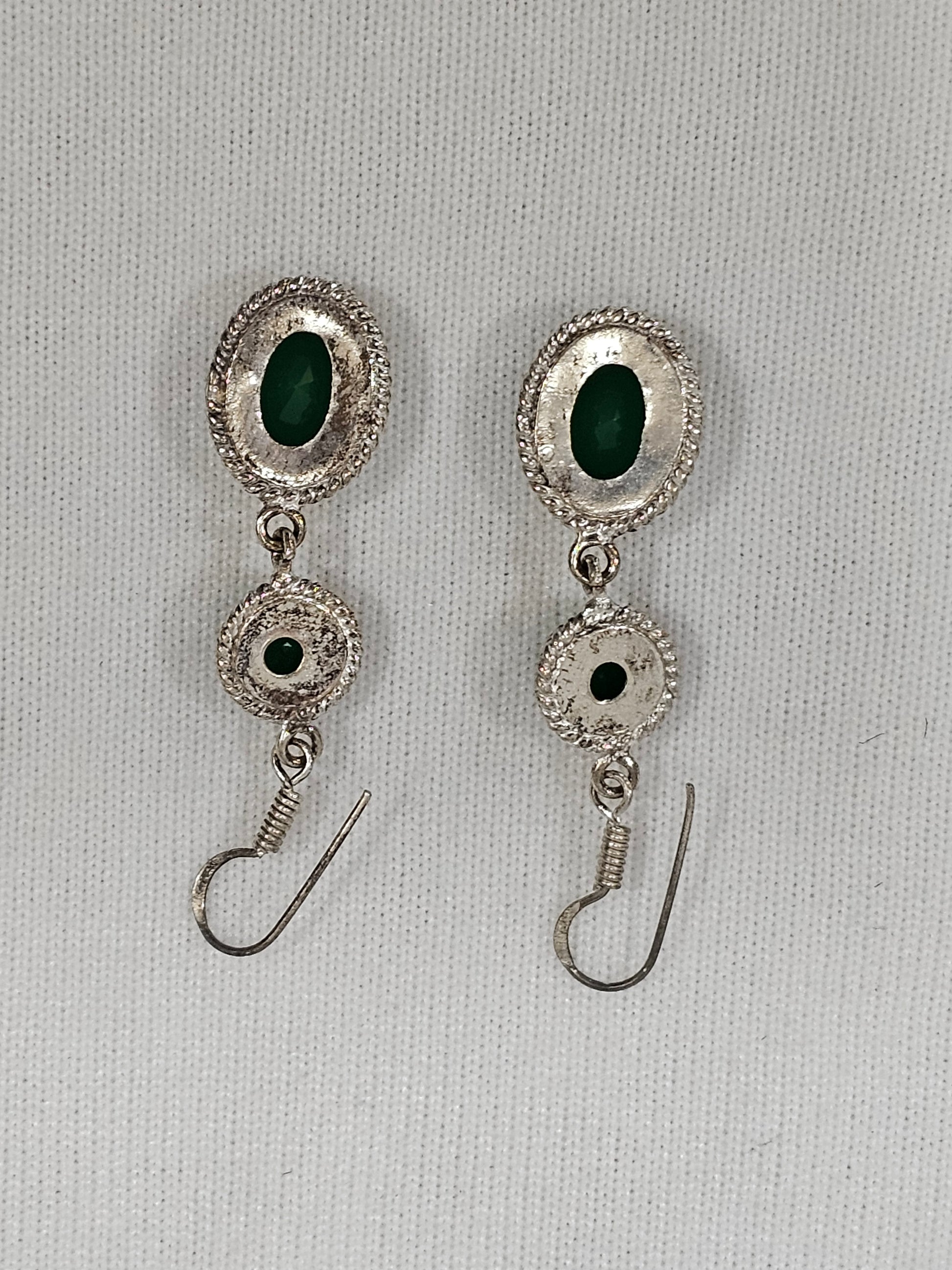 Emerald Sterling Silver Gemstone Earrings
