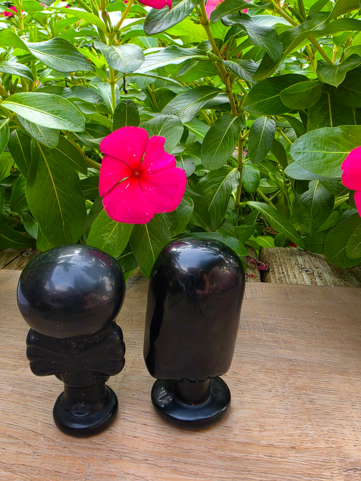 Black Obsidian Crystal Skully and Sally