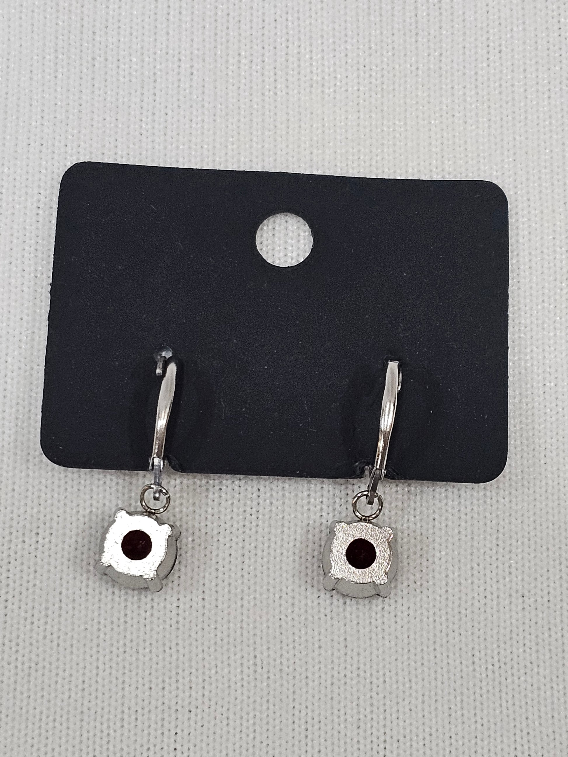Red Garnet Gemstone Sterling Silver Earrings