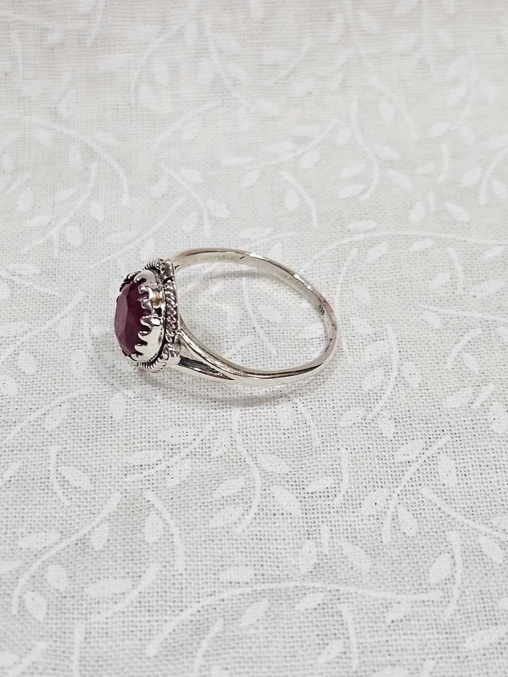 Sterling Silver Classic Ruby Ring - Size 8