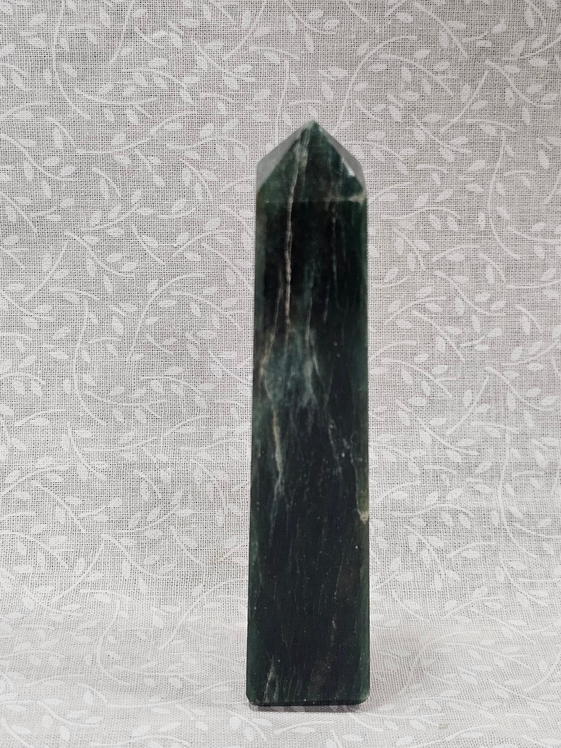 Moss Agate Crystal Tower