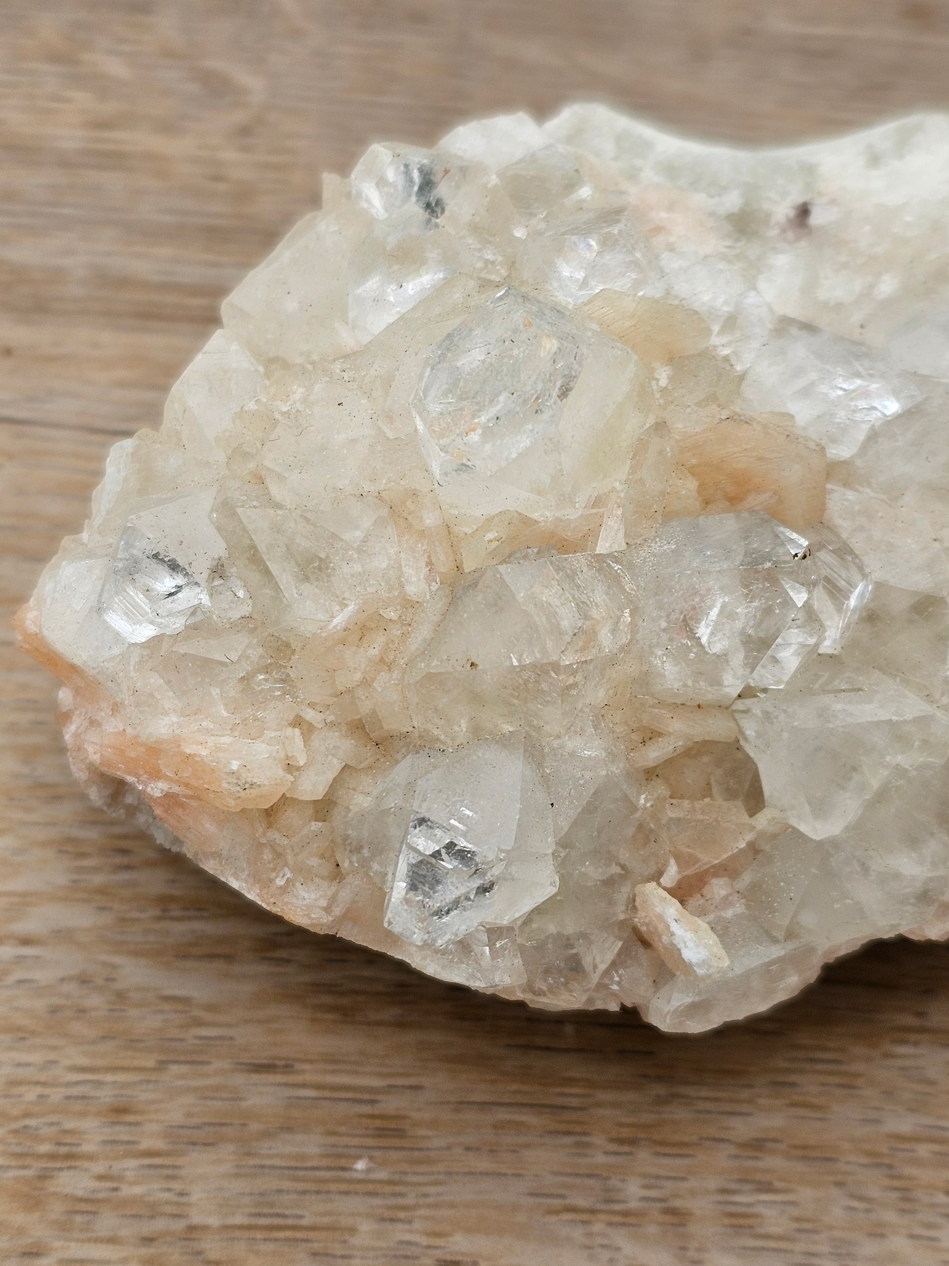 Apophyllite with Stillbite Raw Crystal Cluster
