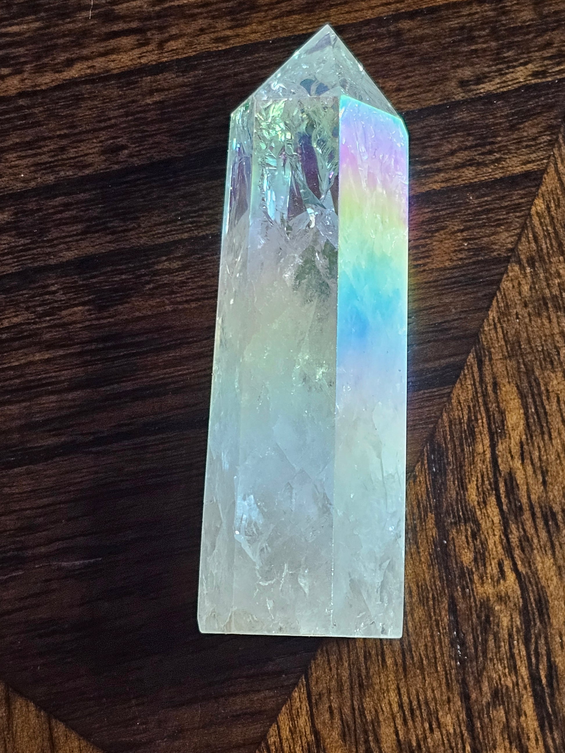 Angel Aura Fire & Ice  Quartz Crystal Tower