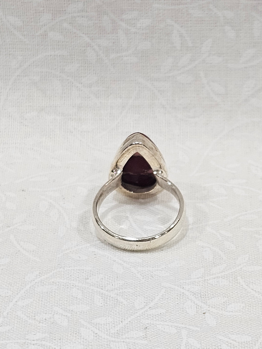 Sterling Silver Rose Dahlia Gemstone Ring - Size 5