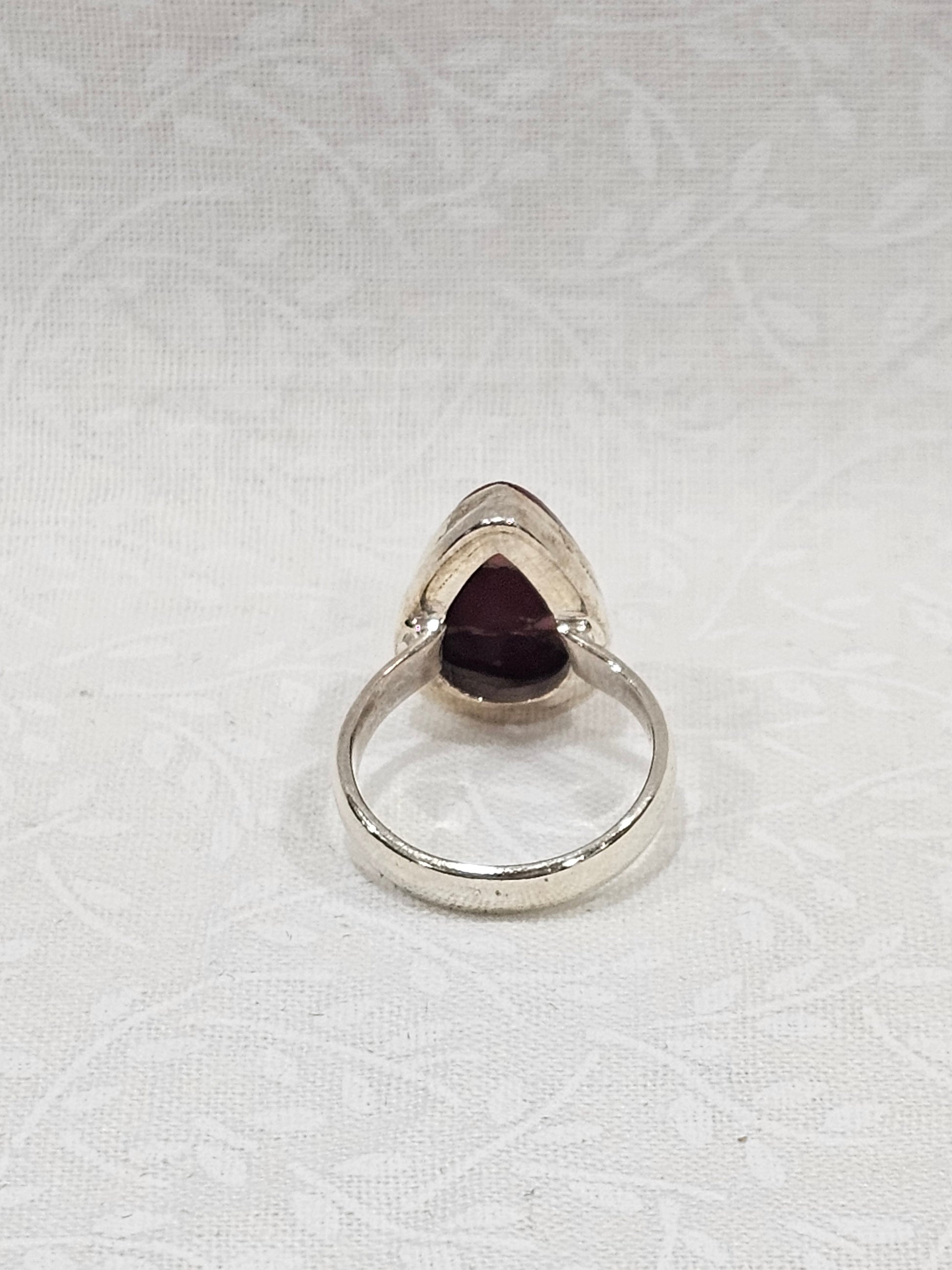 Sterling Silver Rose Dahlia Gemstone Ring - Size 5
