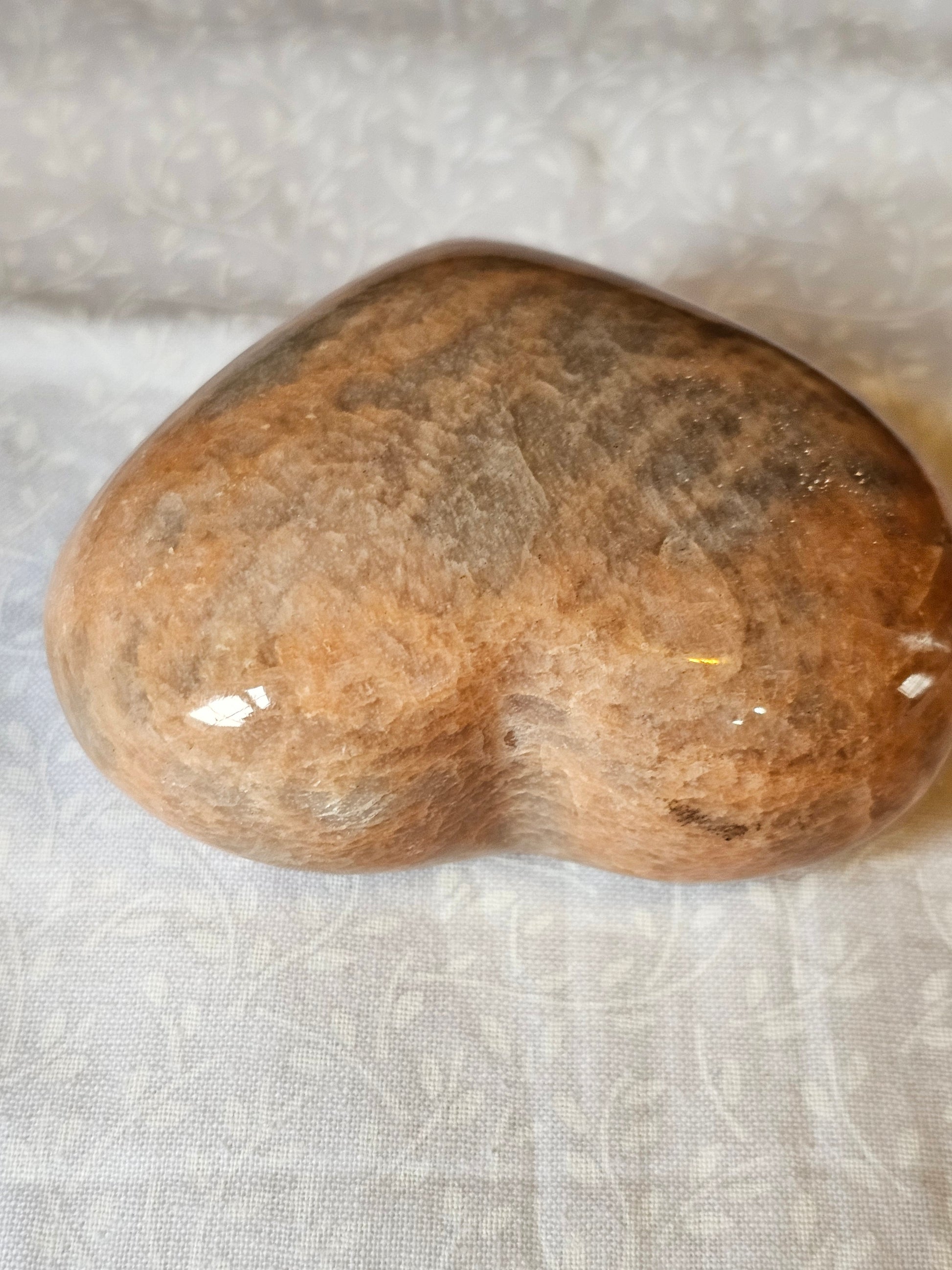 Peach Moonstone Crystal Heart