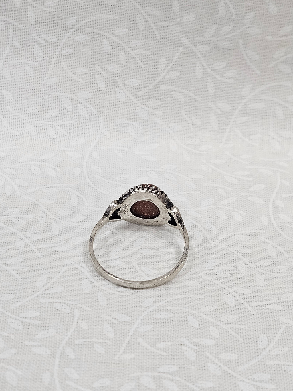 Sterling Silver Sandstone Gemstone Ring - Size 8.5