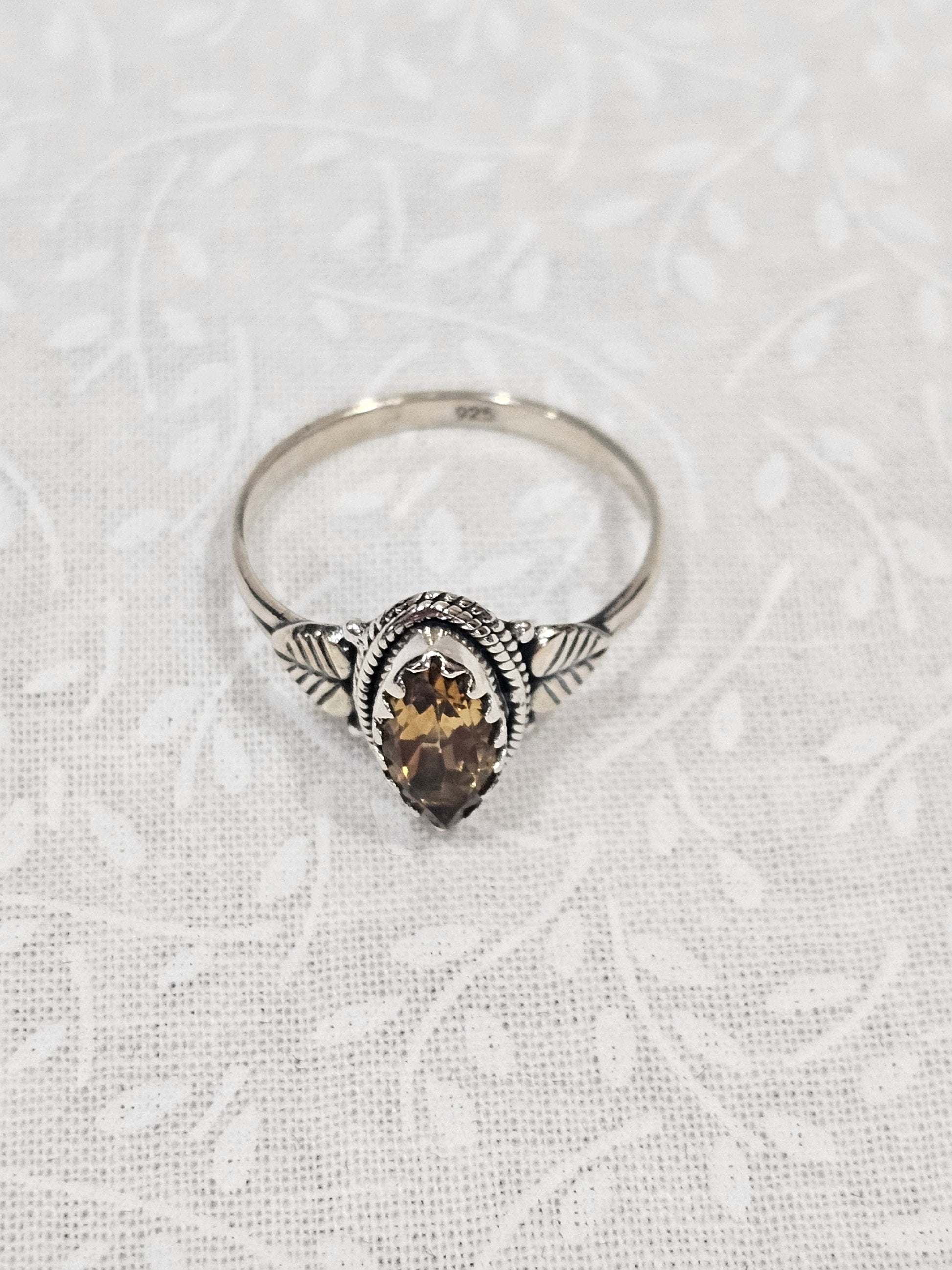 Sterling Silver Prosperity Citrine Ring - Size 8