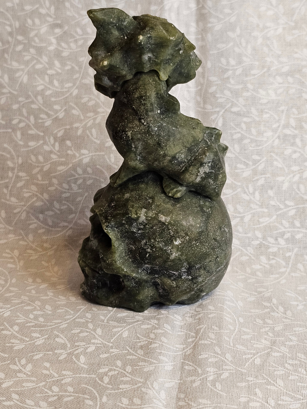 Jade Skull & Dragon Crystal Figurine