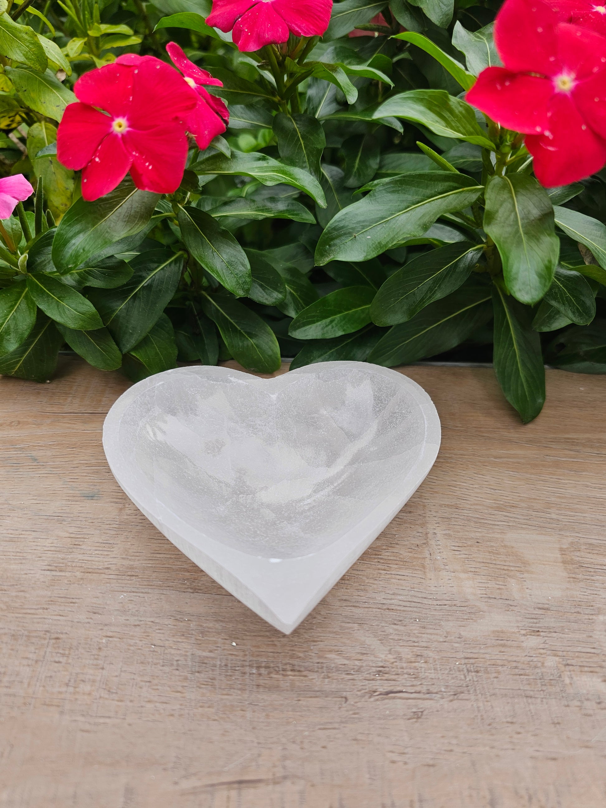 Selenite Crystal Heart Bowl - Natural Healing Stone Dish